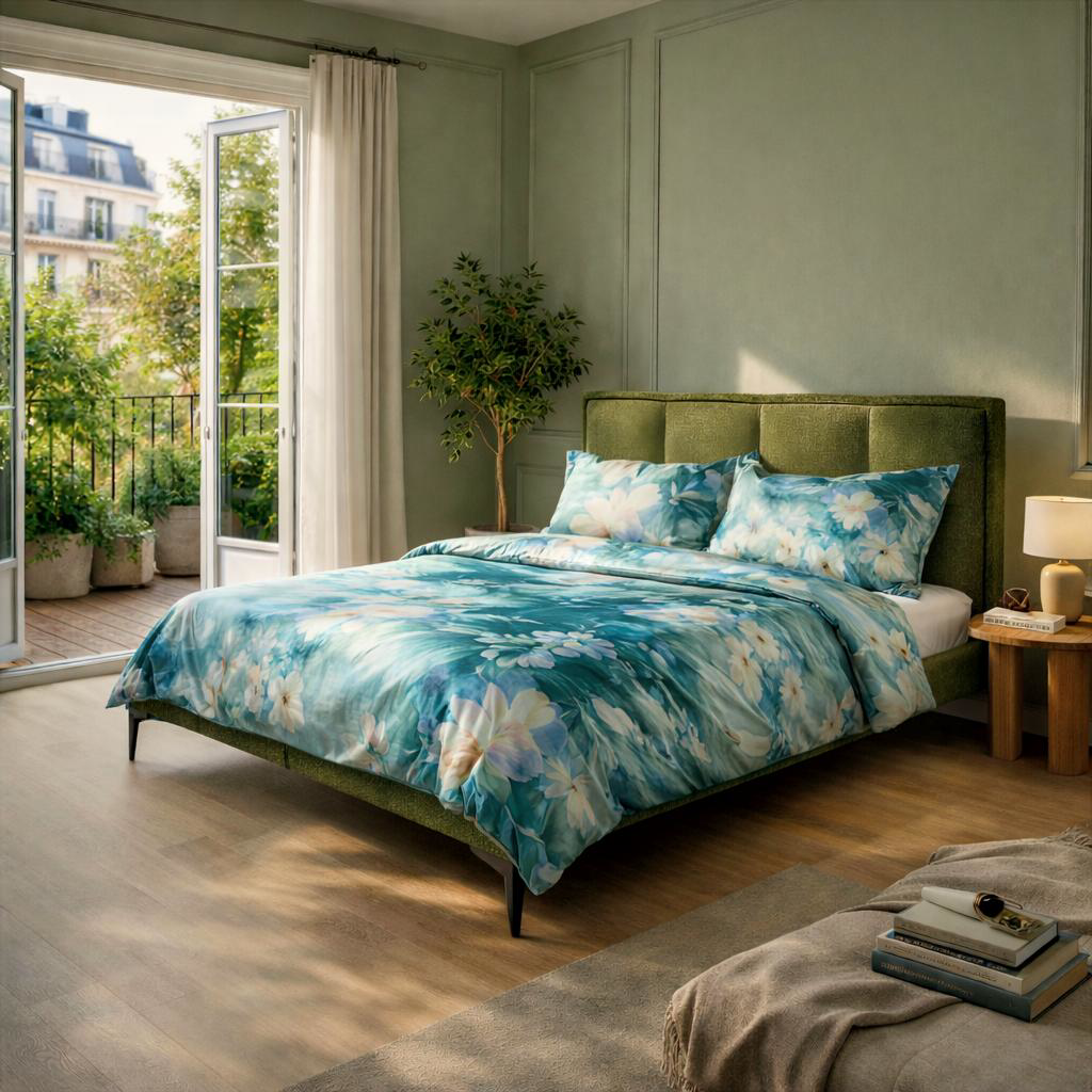 Lit Valmy de Paname Avenue dans un décor de chambre élégant et végétal