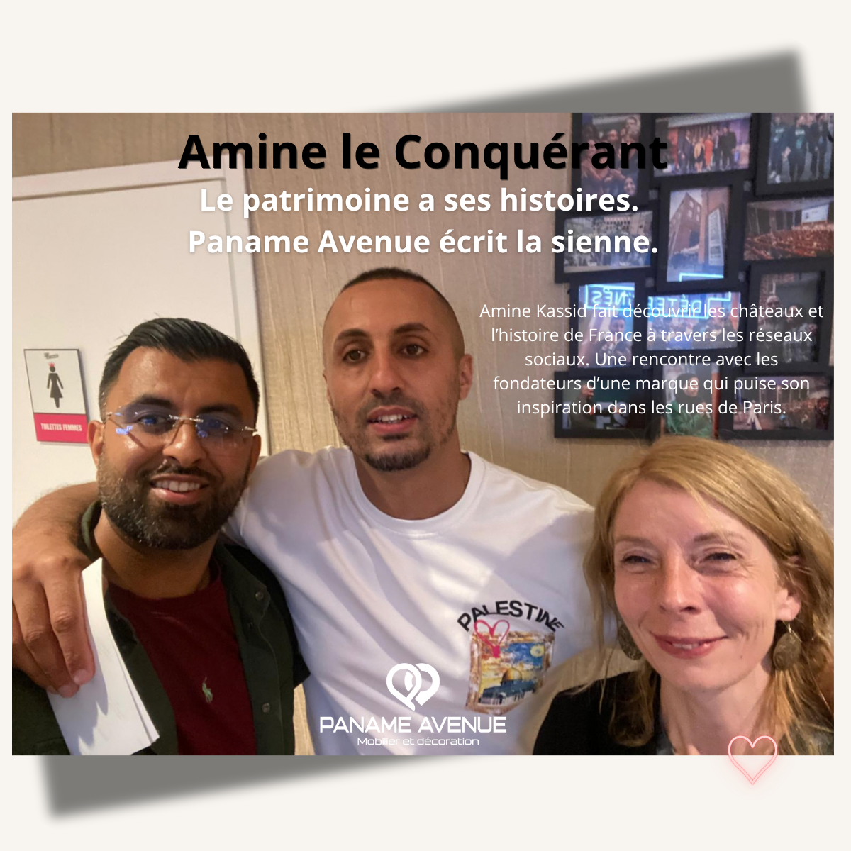 Amine le Conquérant entouré des fondateurs de Paname Avenue.
