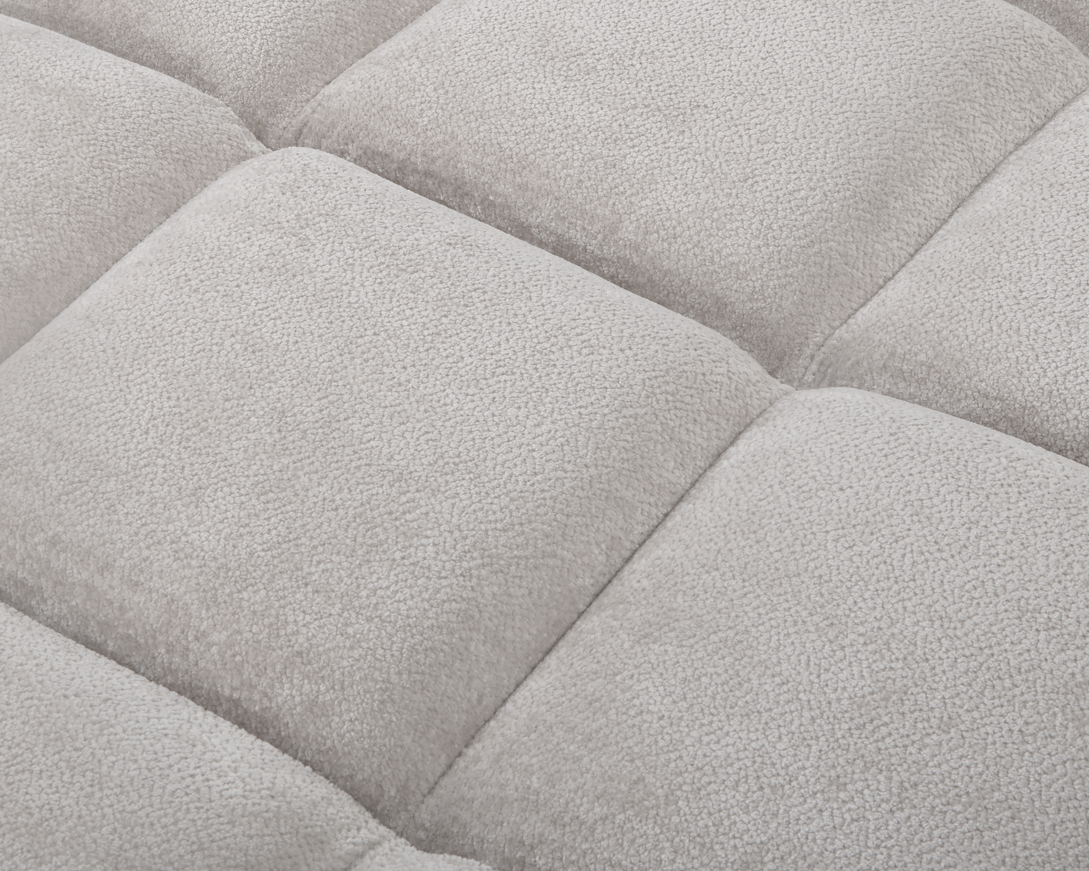 Canapé d’angle droit Fontaine au Roi en tissu chenille gris Paname Avenue, zoom sur le revêtement
