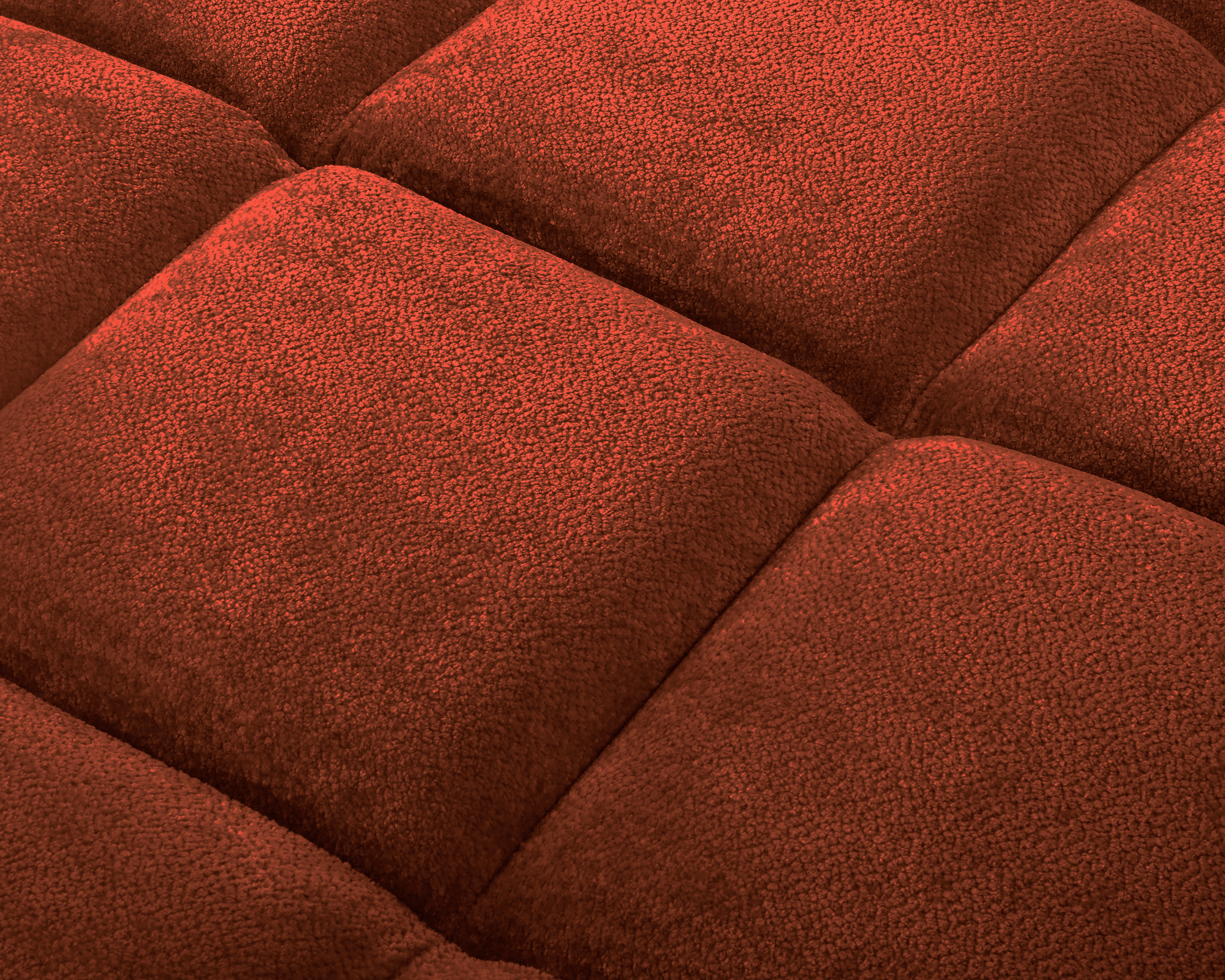 Canapé d’angle droit Fontaine au Roi en tissu chenille terracotta Paname Avenue, zoom sur le revêtement