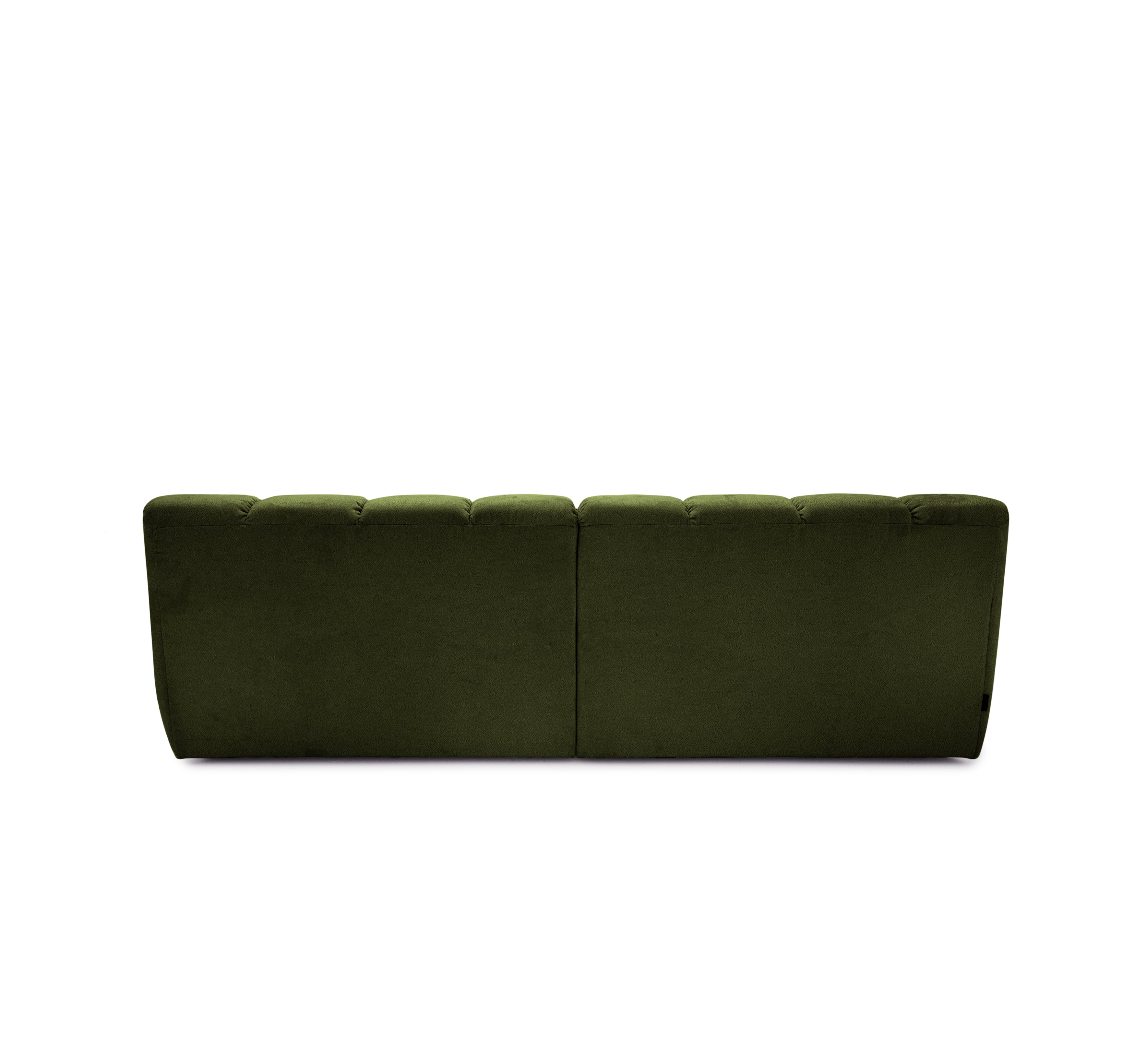 Canapé d’angle gauche Caire en tissu chenille vert olive Paname Avenue, vue arrière sur fond blanc