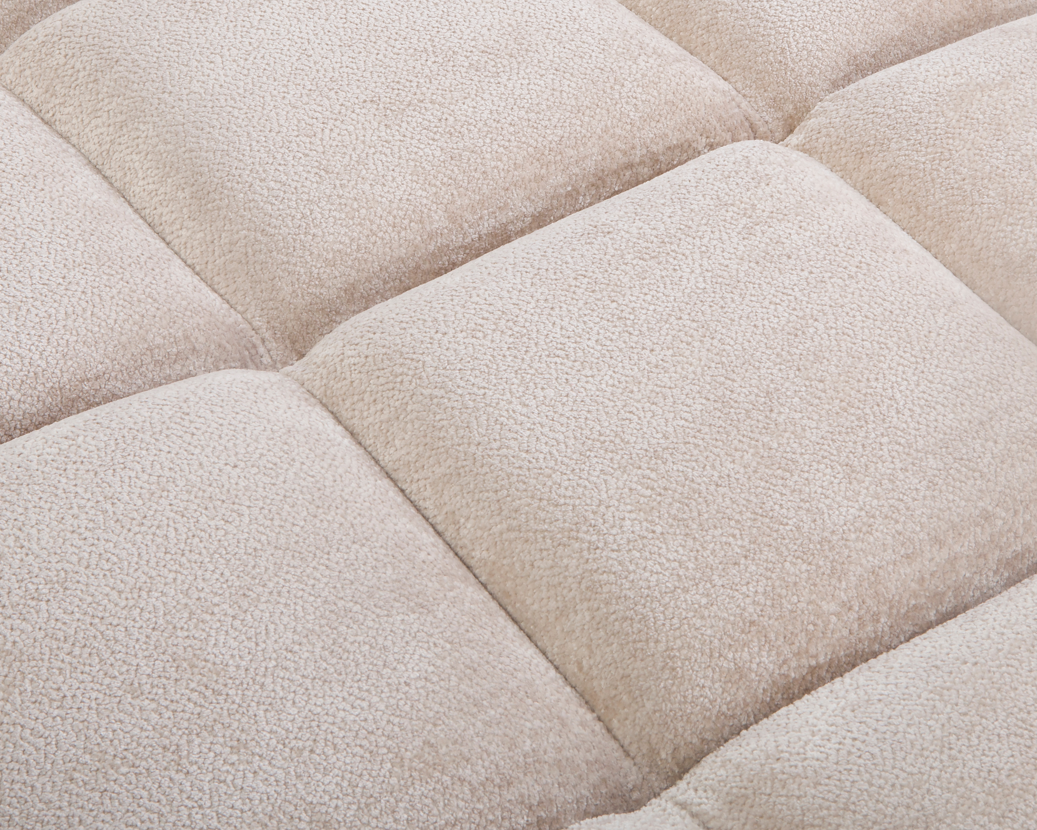 Canapé d’angle gauche Fontaine au Roi en tissu chenille beige Paname Avenue, zoom sur le revêtement