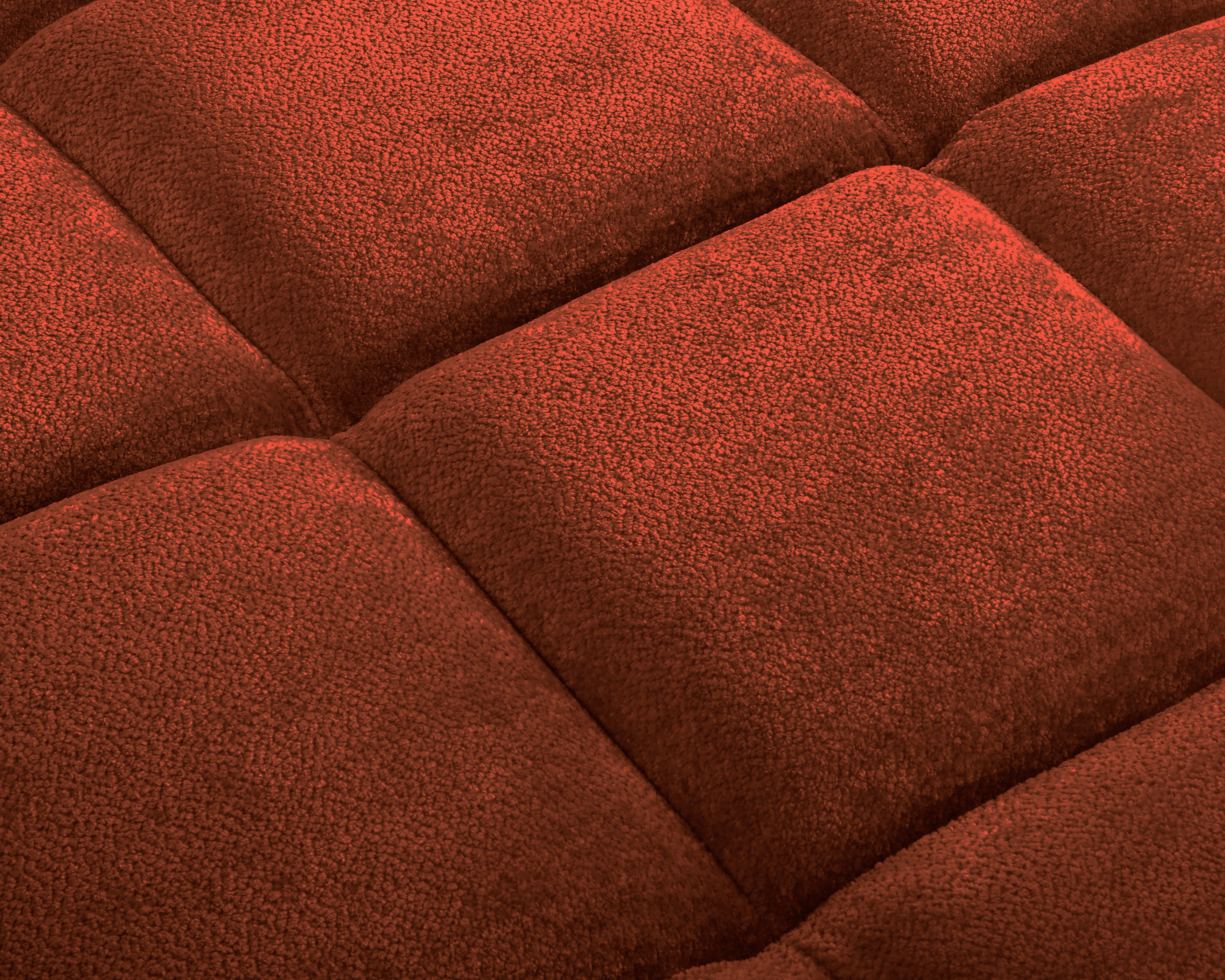 Canapé d’angle gauche Fontaine au Roi en tissu chenille terracotta Paname Avenue, zoom sur le revêtement