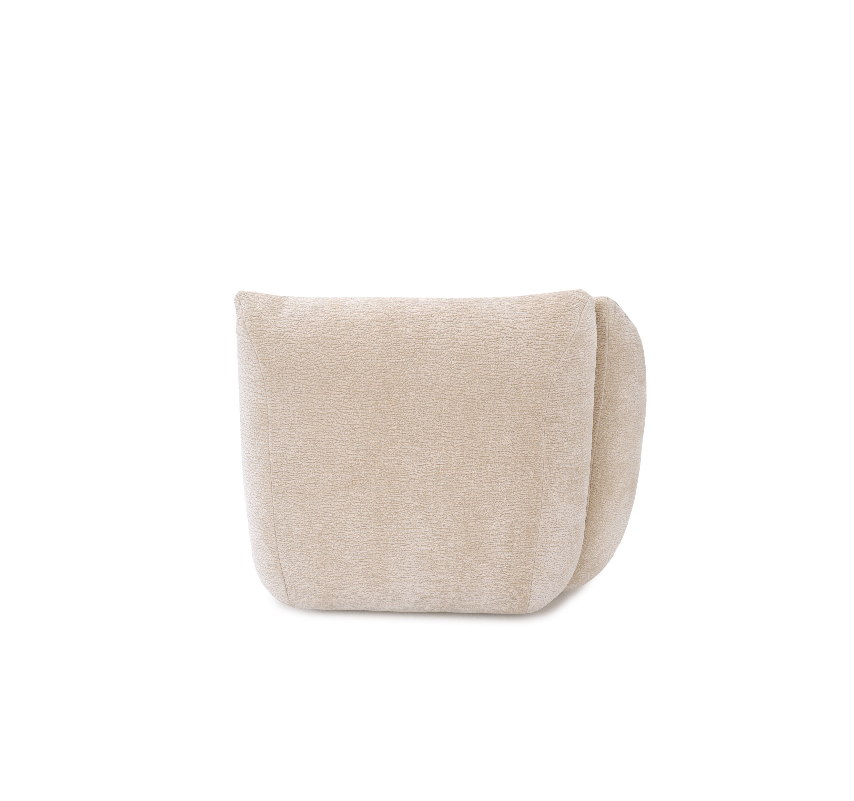 Canapé d’angle gauche Sainte-Croix en tissu chenille beige Paname Avenue, vue de profil sur fond blanc