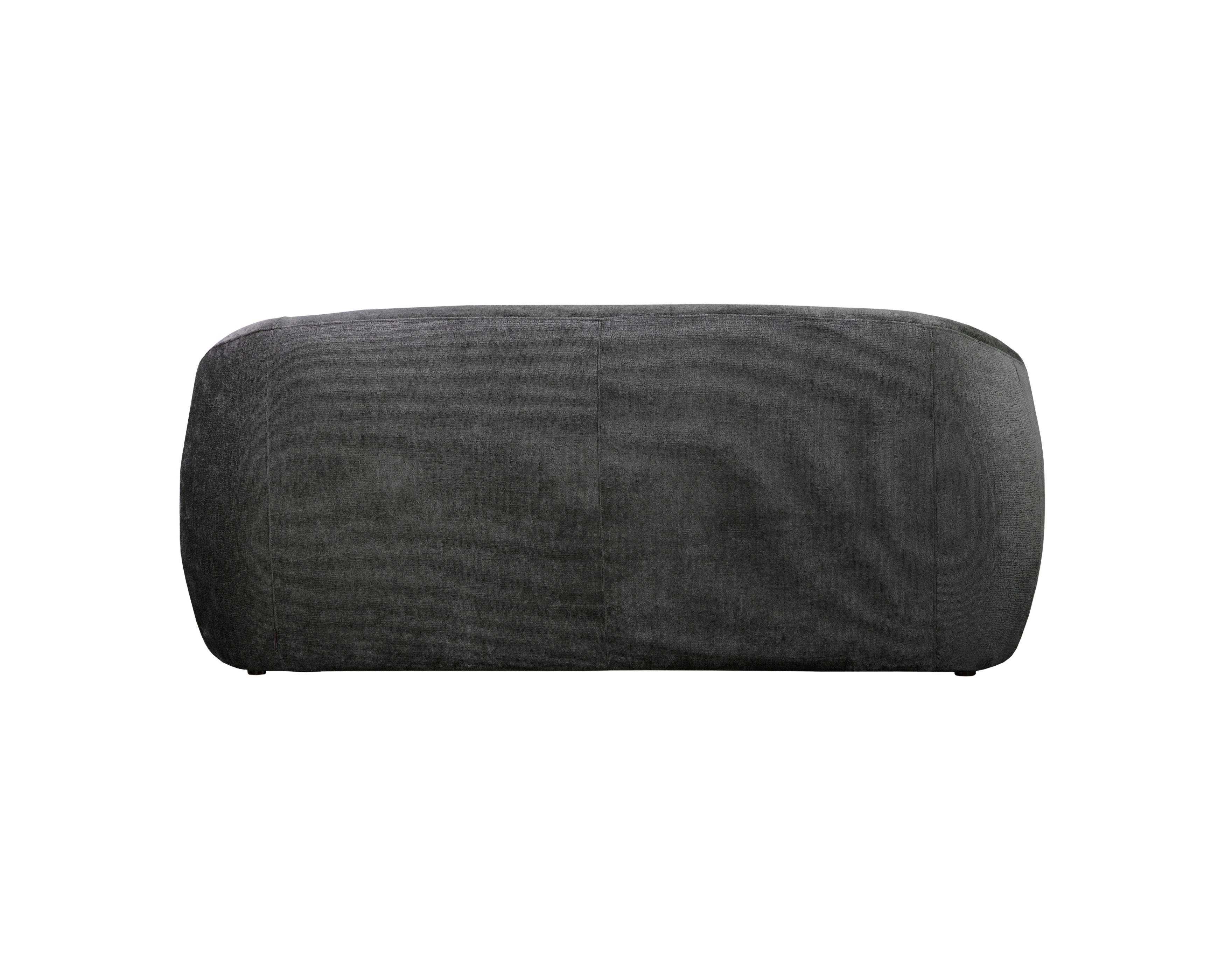 Canapé droit Calais en tissu chenille anthracite Paname Avenue, vue arrière sur fond blanc
