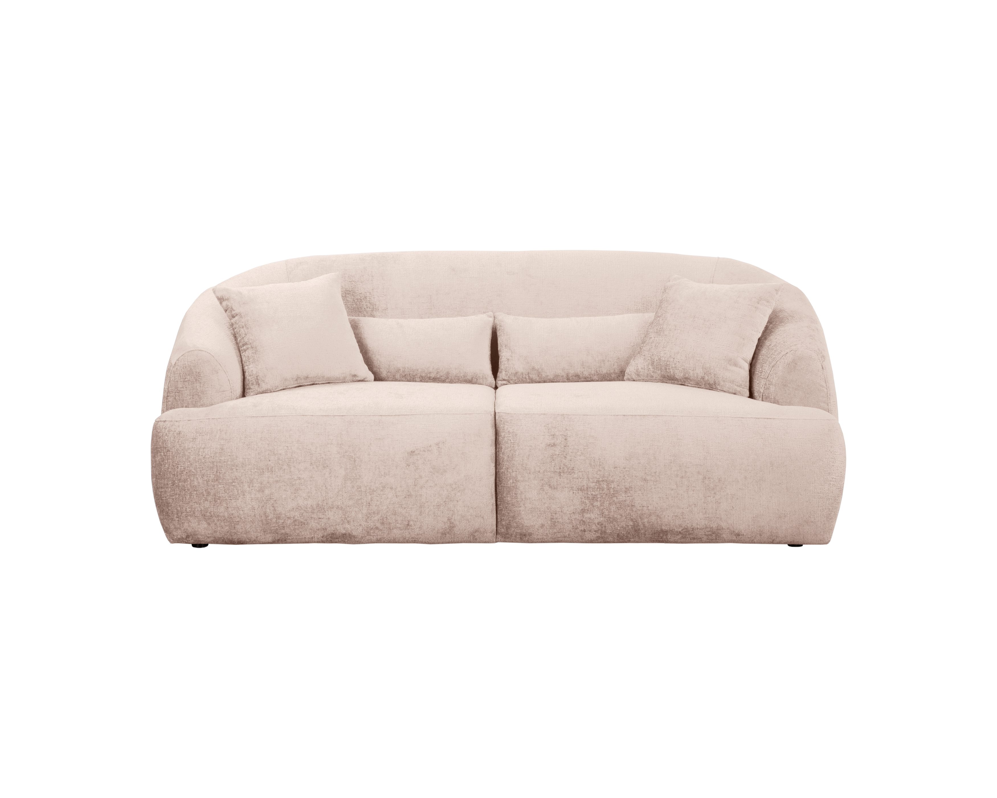 Canapé droit Calais en tissu chenille beige Paname Avenue, vue de face sur fond blanc