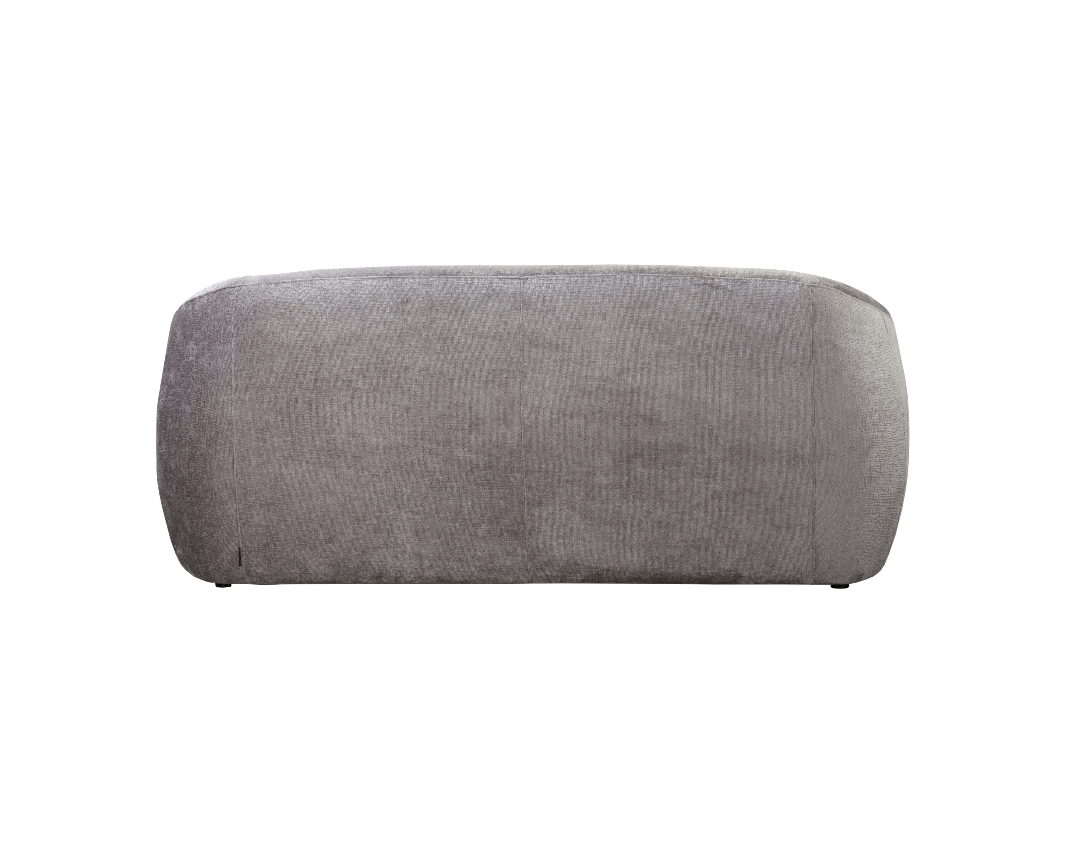 Canapé droit Calais en tissu chenille gris Paname Avenue, vue arrière sur fond blanc
