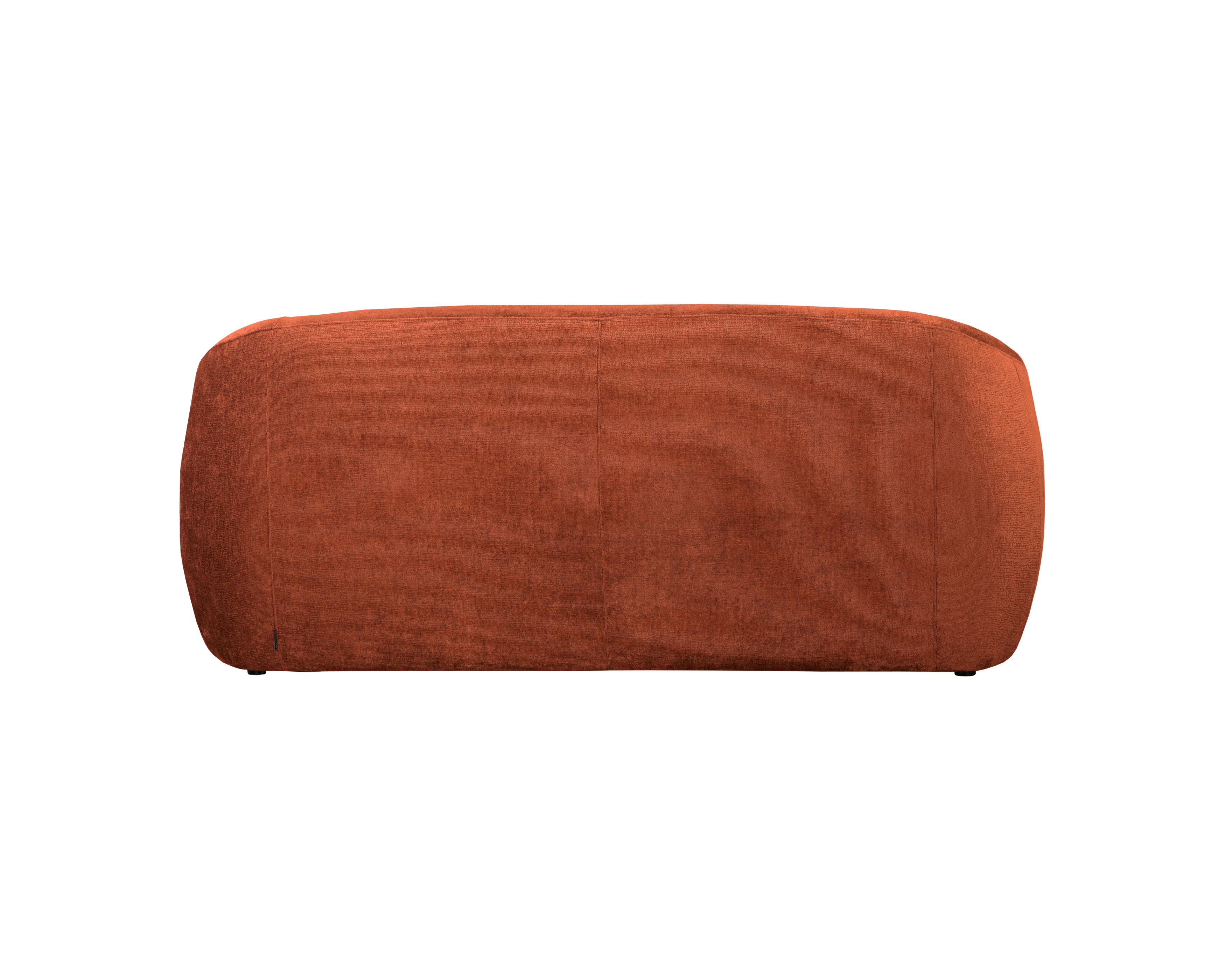 Canapé droit Calais en tissu chenille terracotta Paname Avenue, vue arrière sur fond blanc