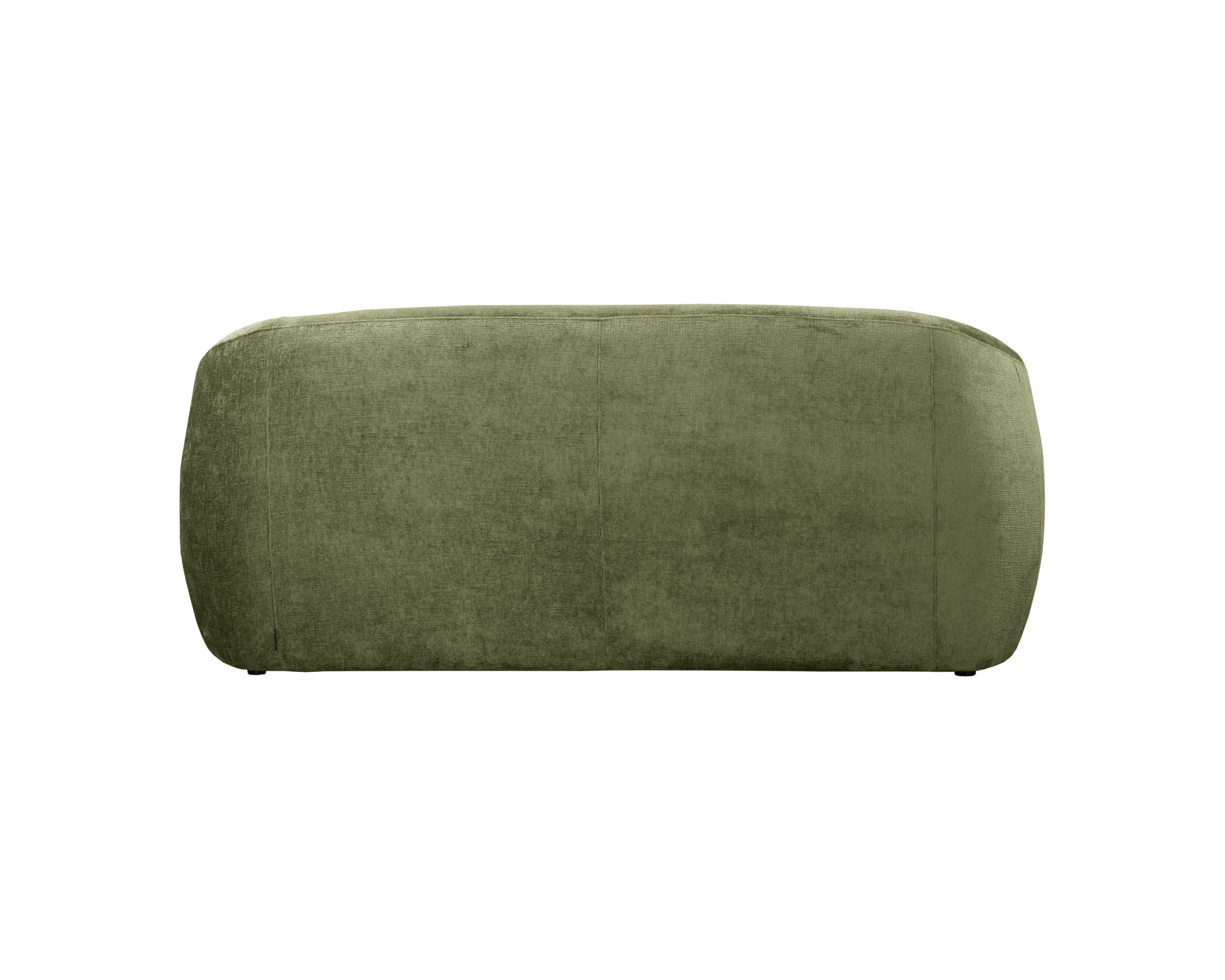 Canapé droit Calais en tissu chenille vert olive Paname Avenue, vue arrière sur fond blanc