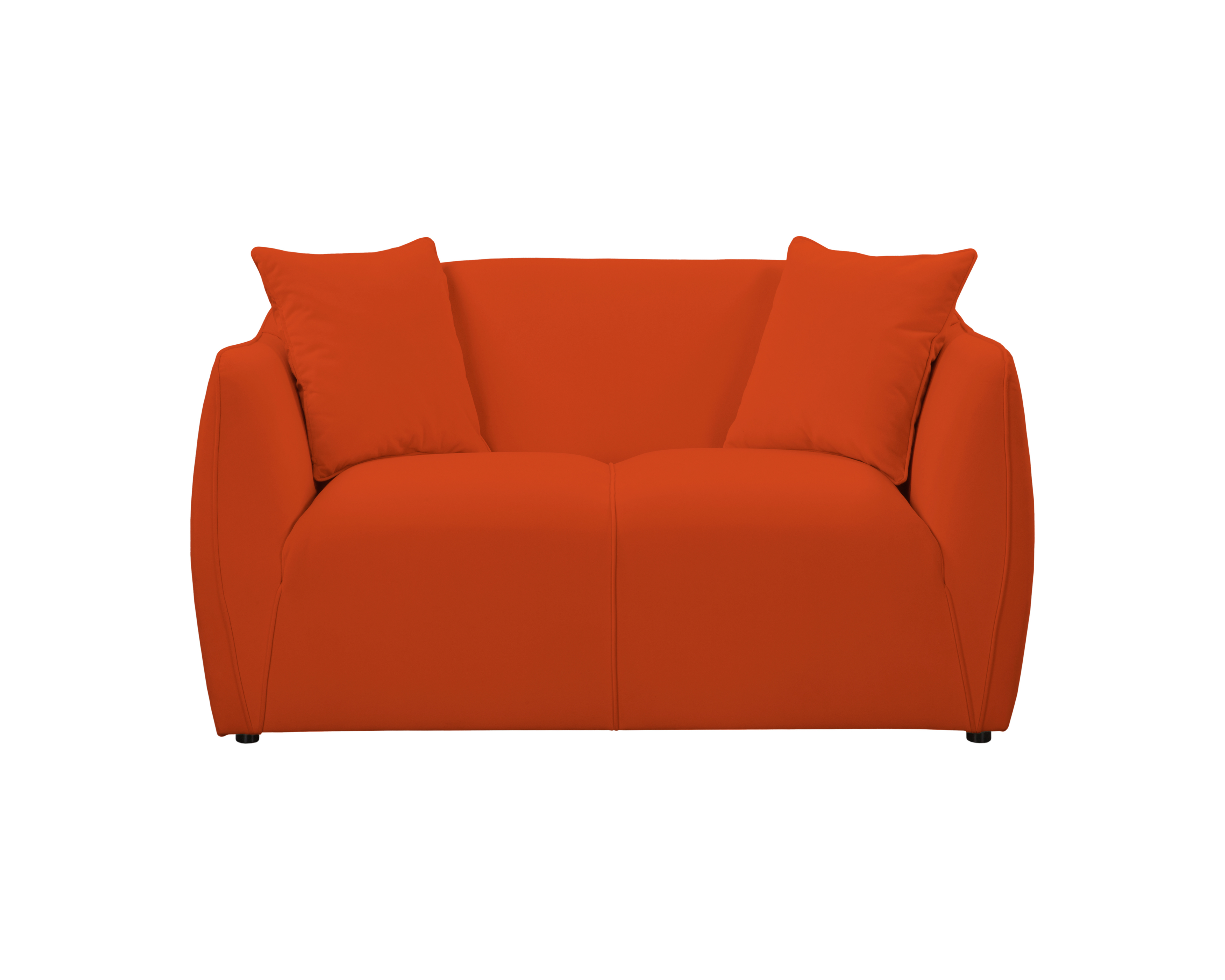 Canapé droit Meslay en tissu velours lisse terracotta Paname Avenue, vue de face sur fond blanc