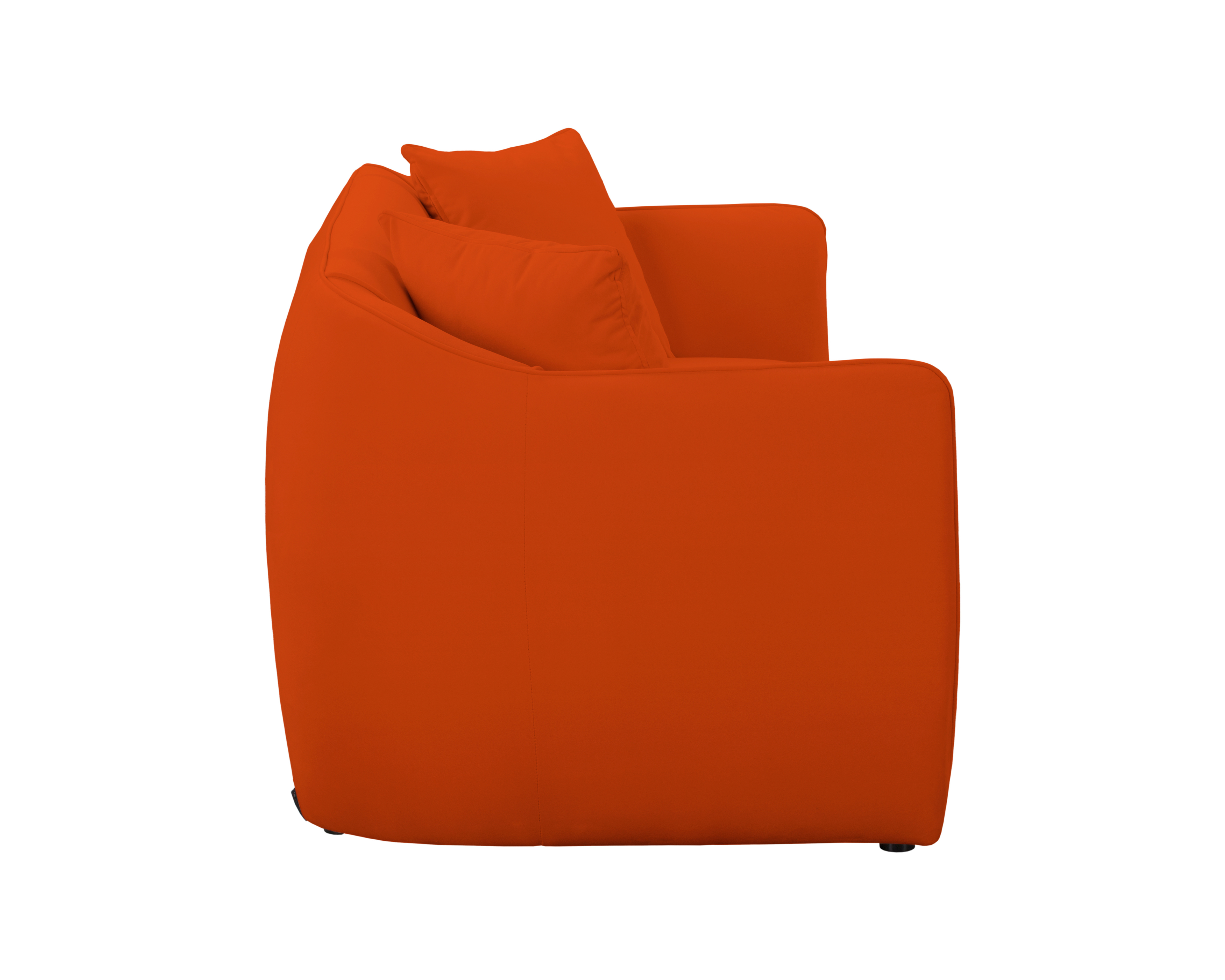 Canapé droit Meslay en tissu velours lisse terracotta Paname Avenue, vue de profil sur fond blanc