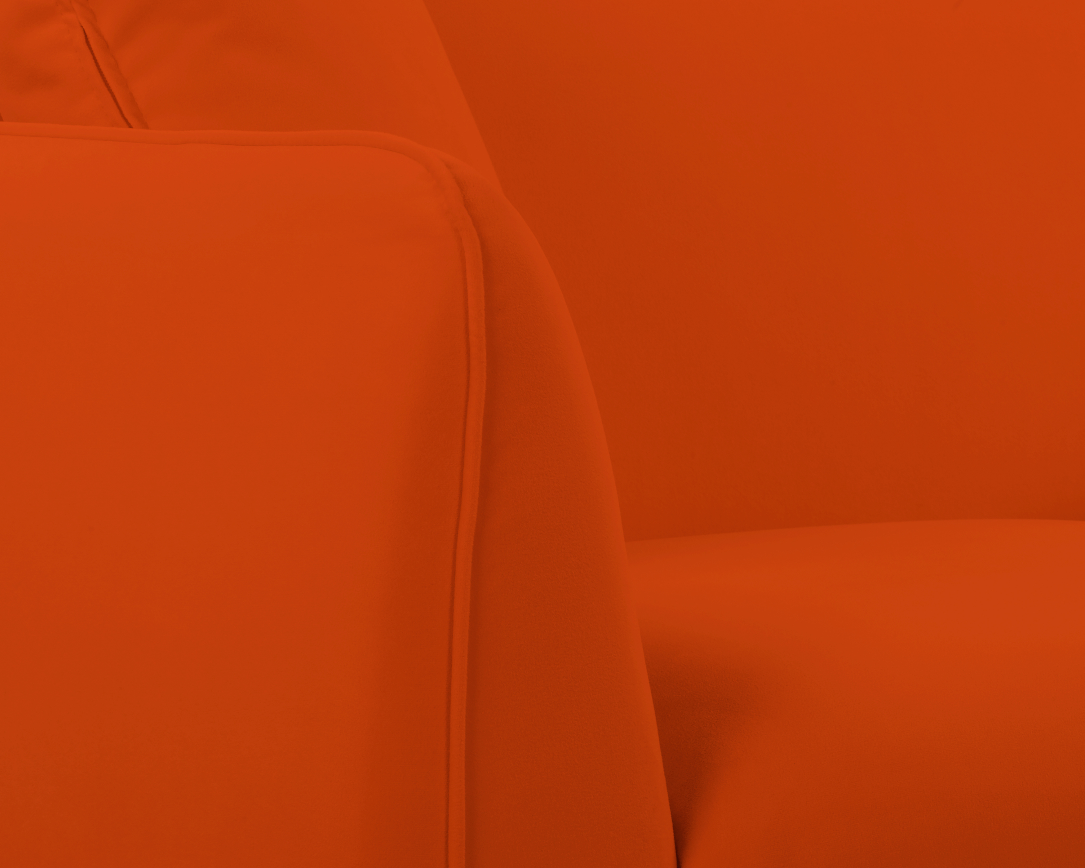 Canapé droit Meslay en tissu velours lisse terracotta Paname Avenue, zoom sur l’accoudoir