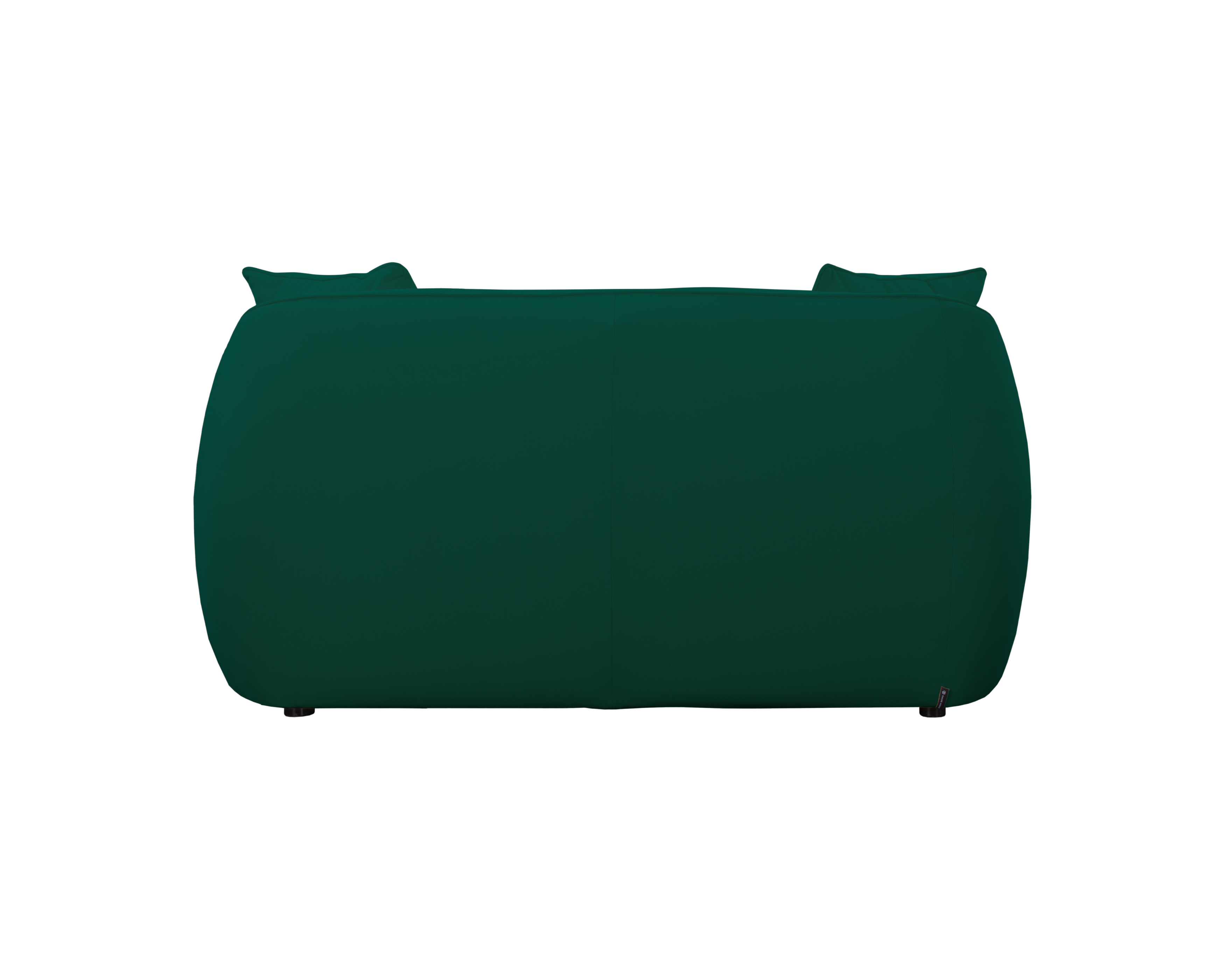 Canapé droit Meslay en tissu velours lisse vert Paname Avenue, vue arrière sur fond blanc