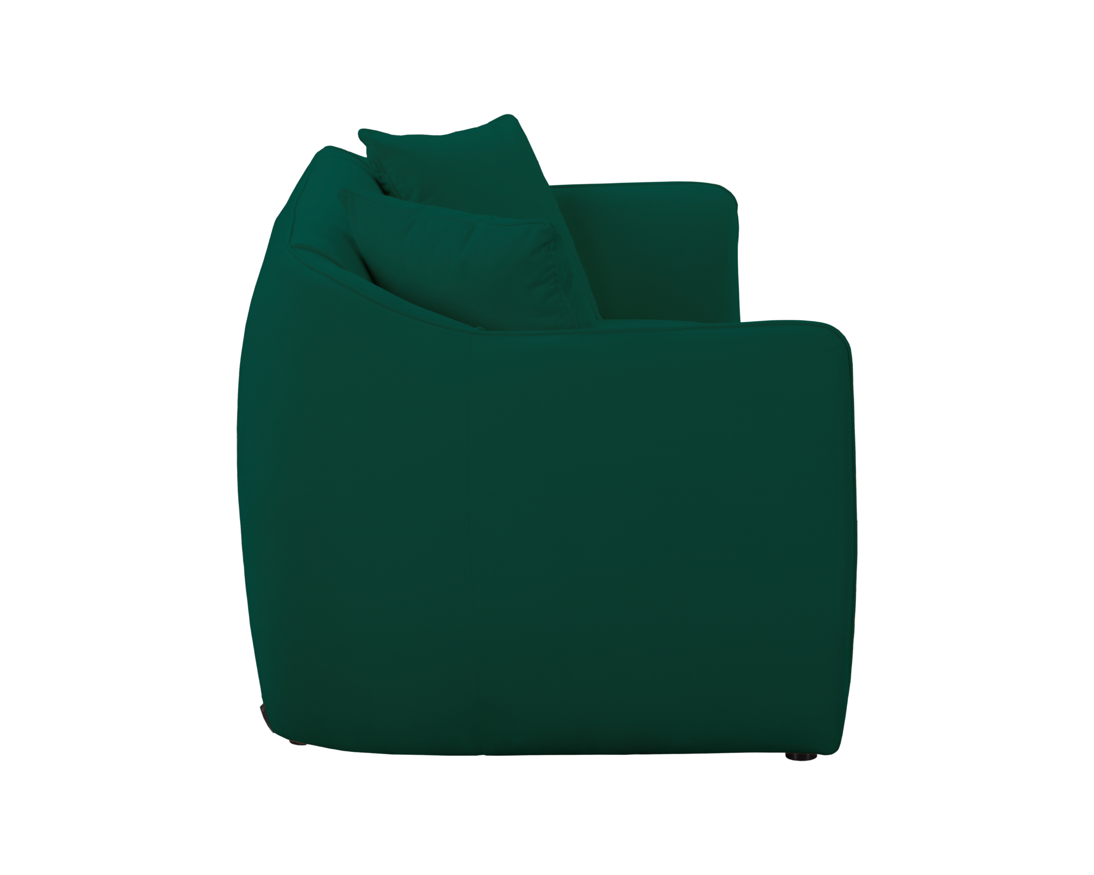 Canapé droit Meslay en tissu velours lisse vert Paname Avenue, vue de profil sur fond blanc