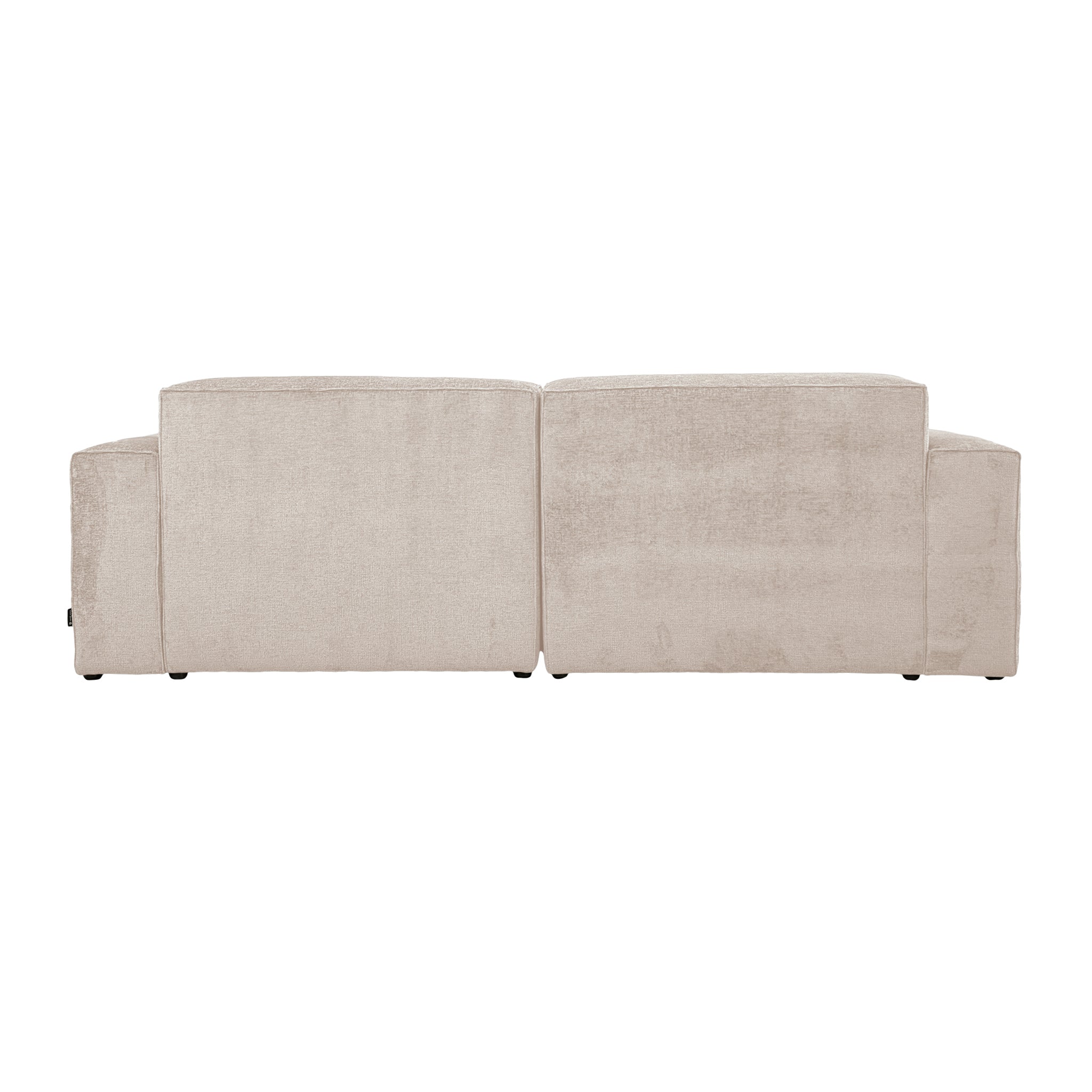 Canapé droit Pyramides en tissu chenille beige Paname Avenue, vue arrière sur fond blanc