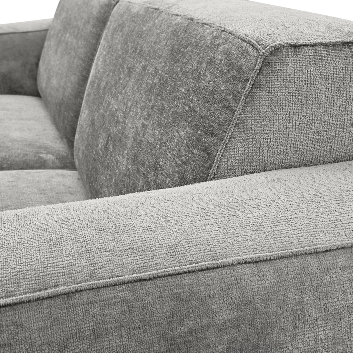 Canapé droit Pyramides en tissu chenille gris Paname Avenue, zoom sur le revêtement