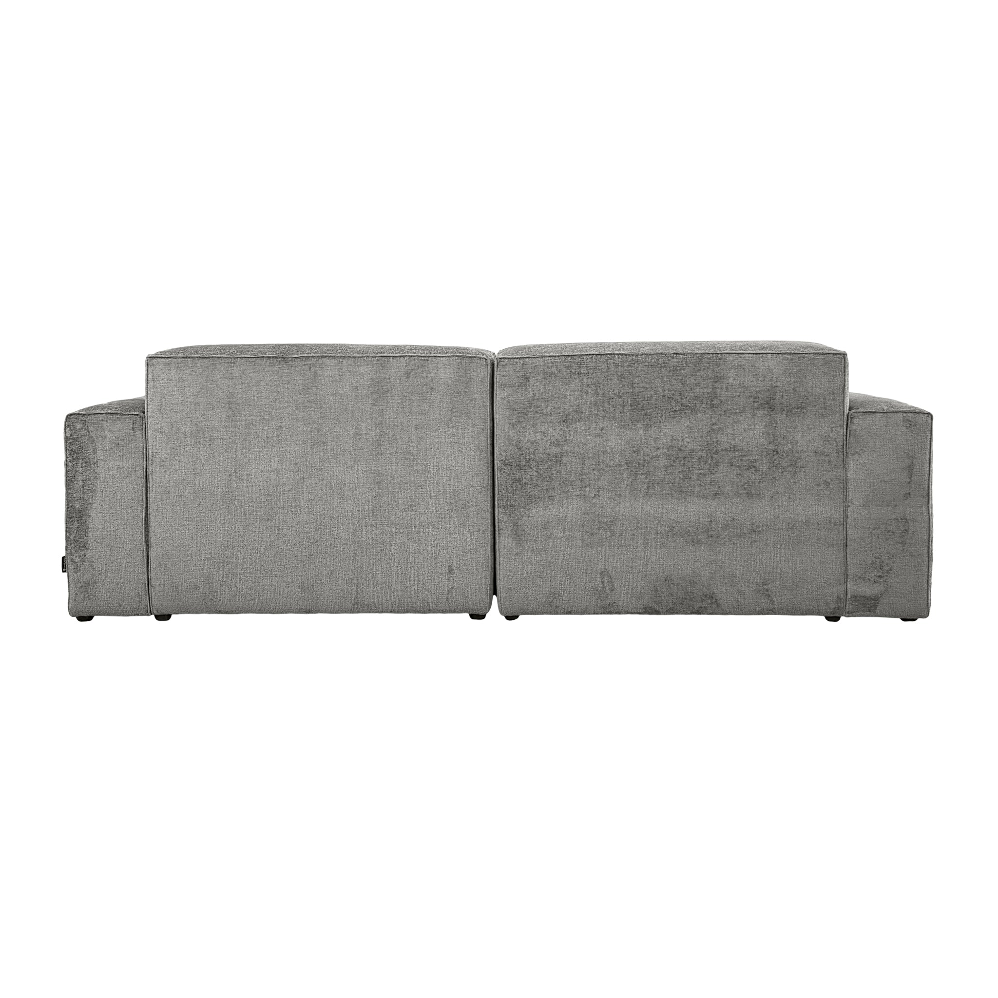 Canapé droit Pyramides en tissu chenille gris Paname Avenue, vue arrière sur fond blanc