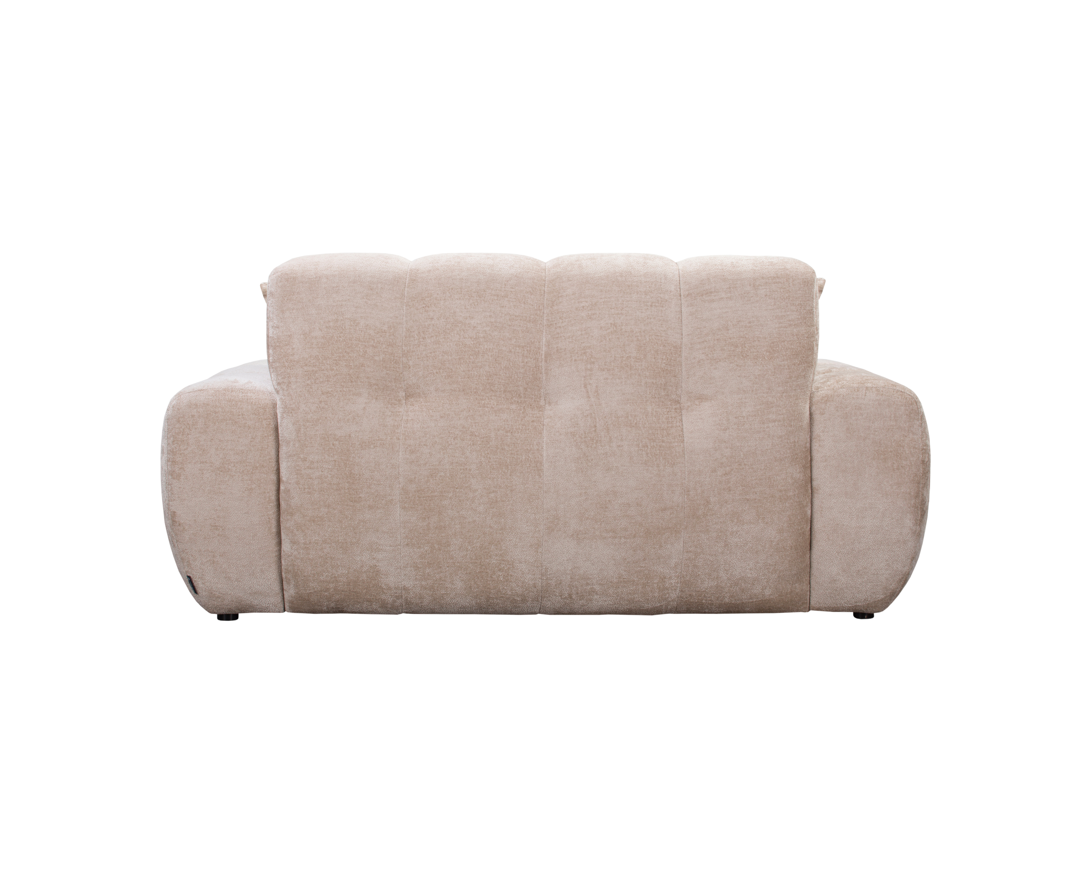 Canapé droit Saint-André-des-Arts en tissu chenille beige Paname Avenue, vue arrière sur fond blanc