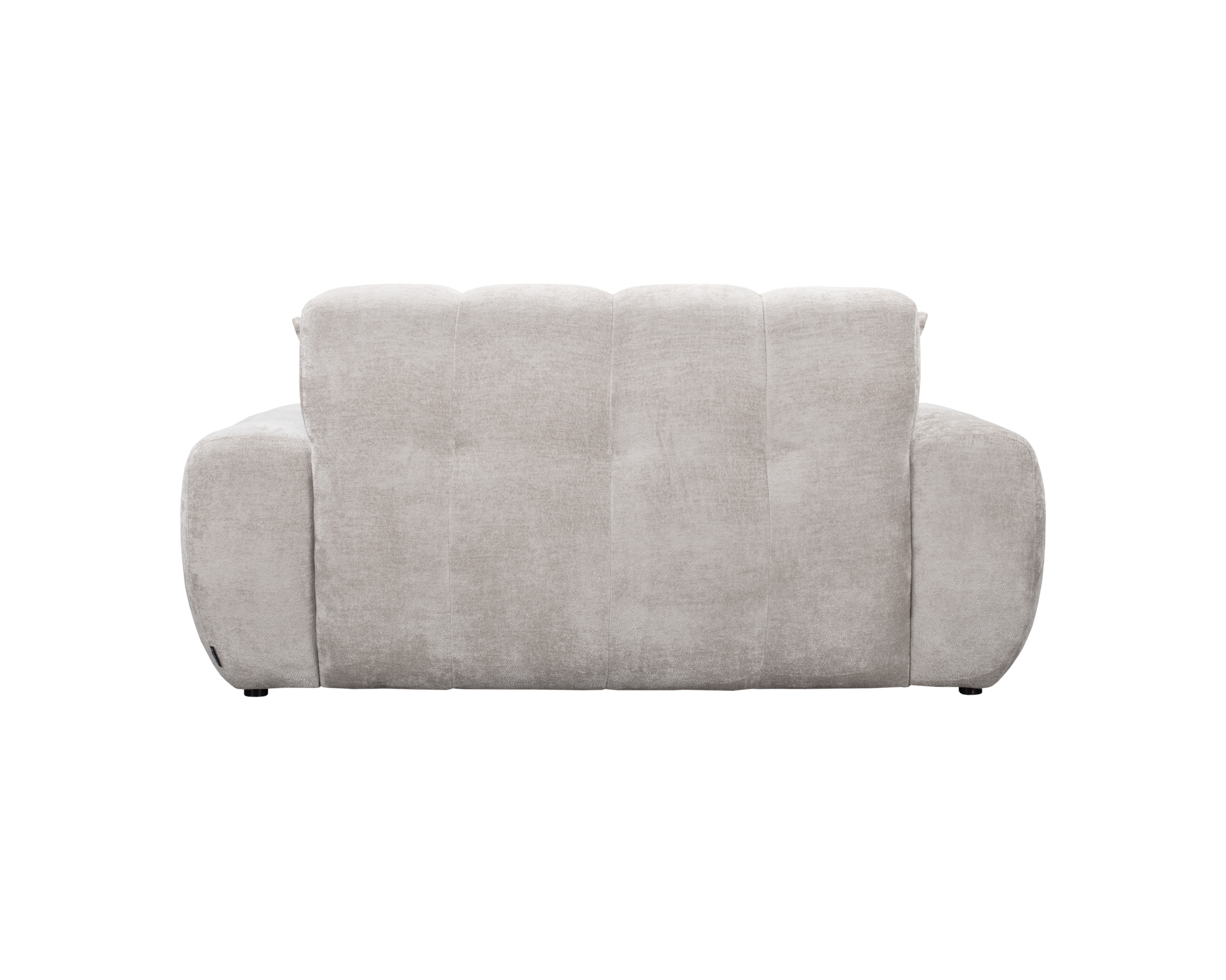 Canapé droit Saint-André-des-Arts en tissu chenille gris clair Paname Avenue, vue arrière sur fond blanc