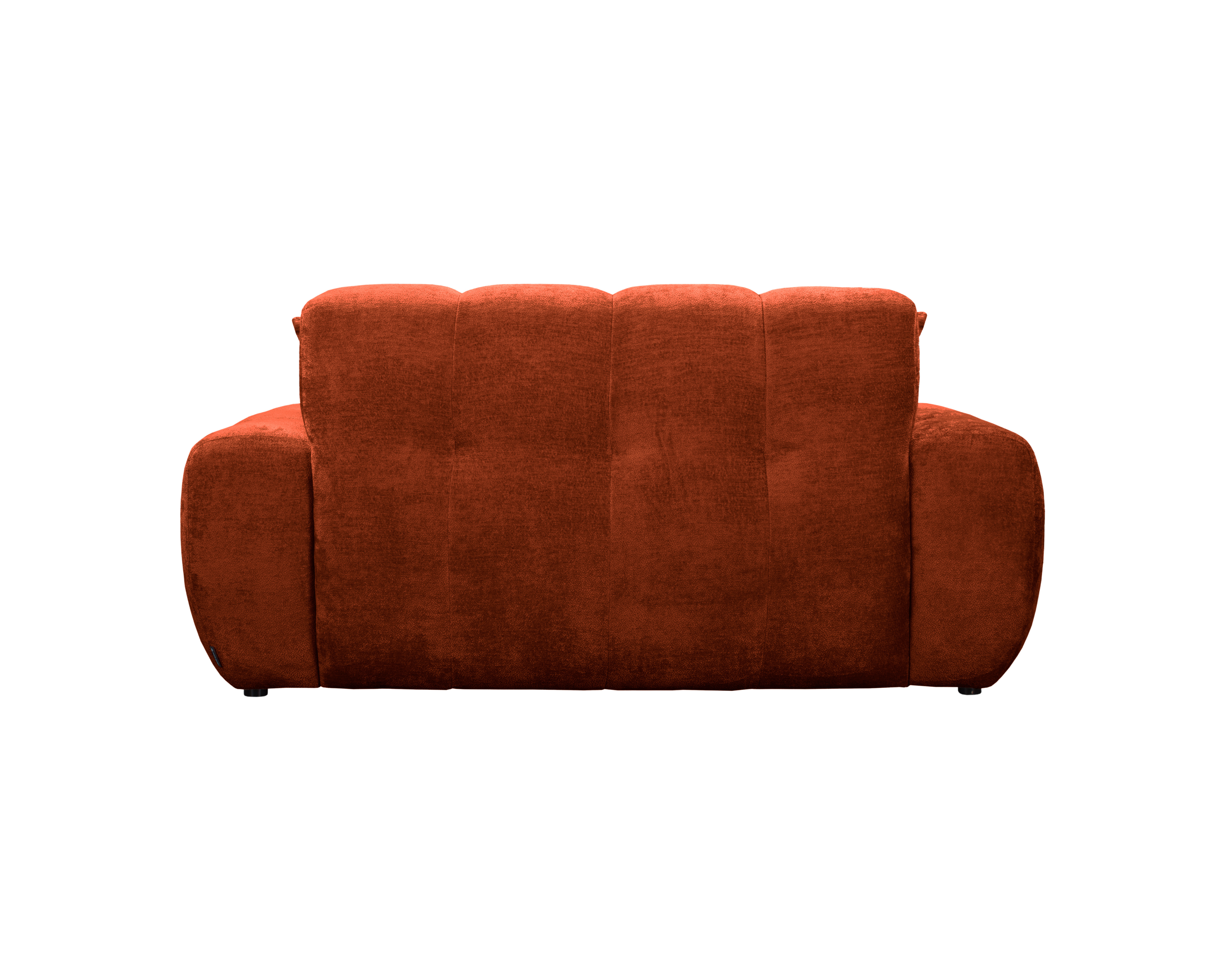 Canapé droit Saint-André-des-Arts en tissu chenille terracotta Paname Avenue, vue arrière sur fond blanc