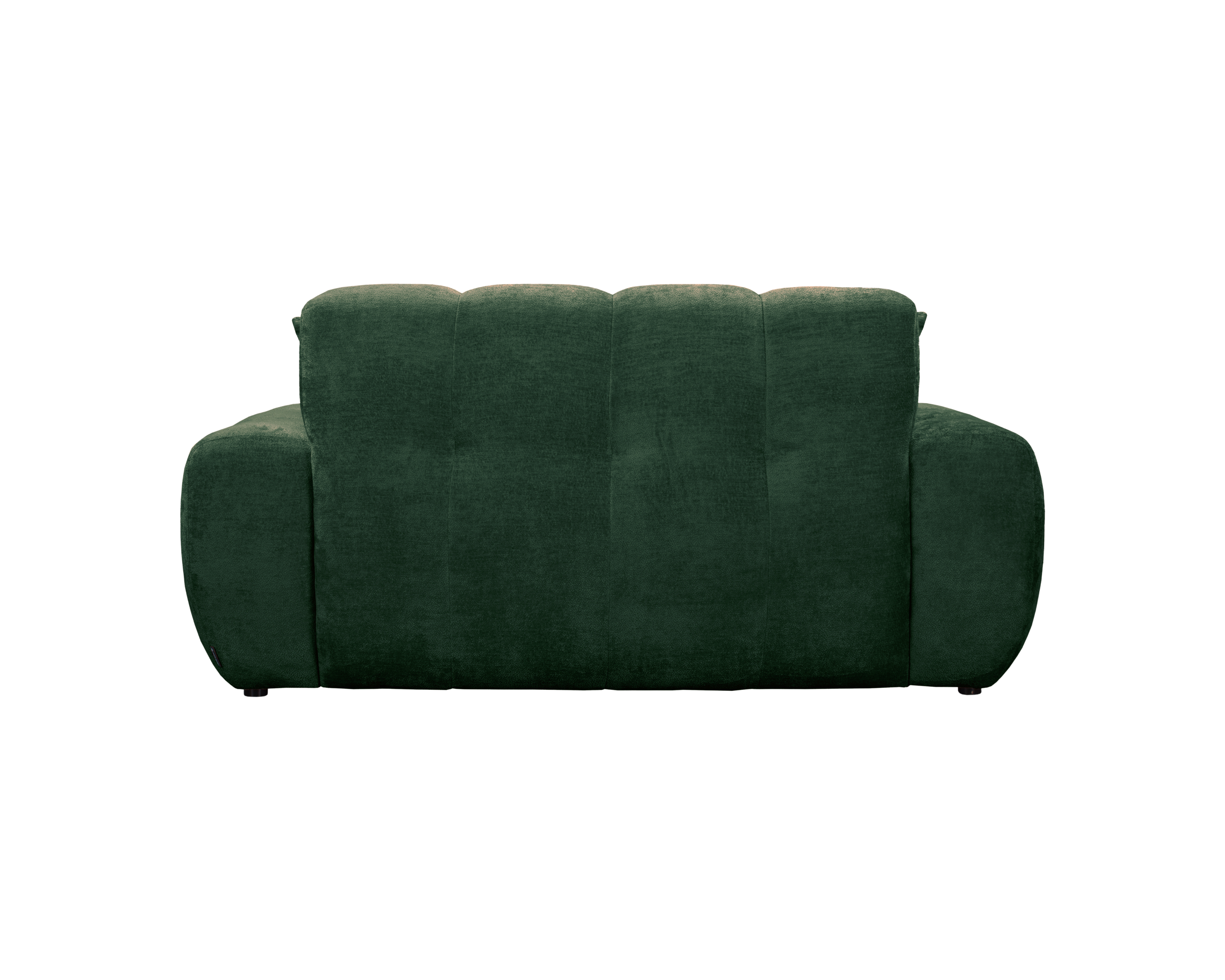 Canapé droit Saint-André-des-Arts en tissu chenille vert Paname Avenue, vue arrière sur fond blanc