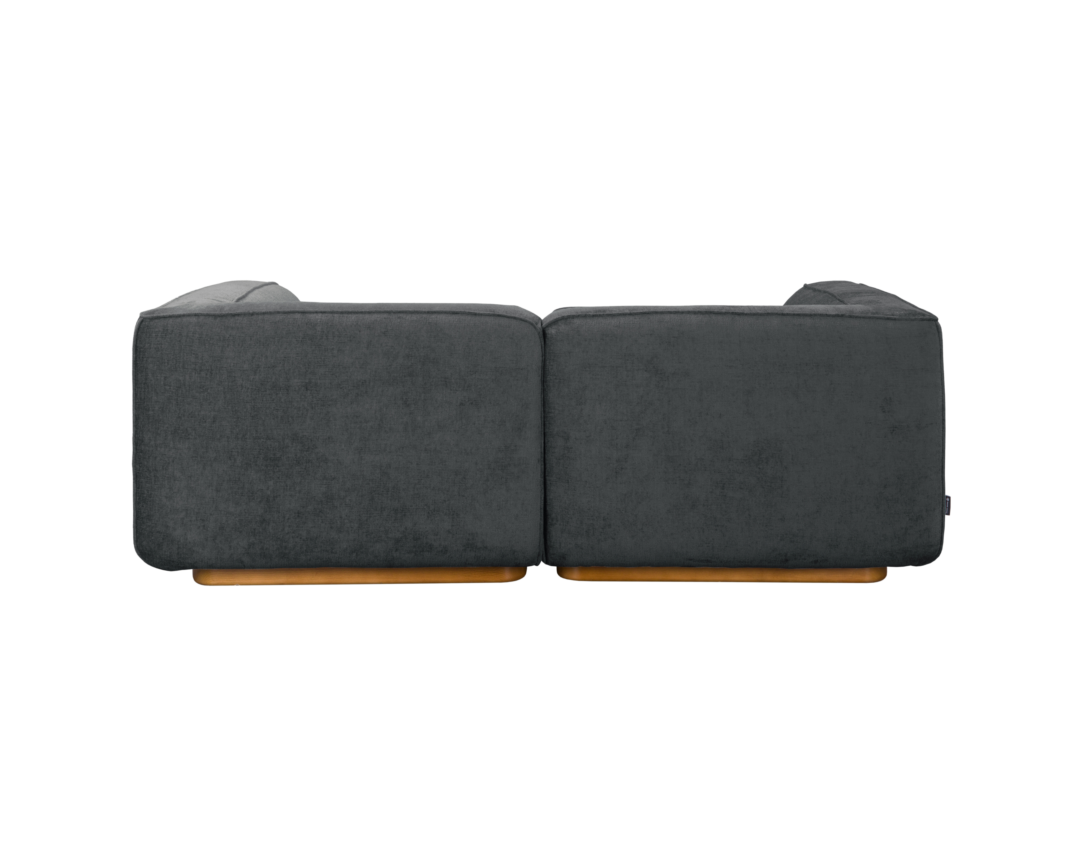 Canapé droit Saint-Maur en tissu chenille anthracite Paname Avenue, vue arrière sur fond blanc