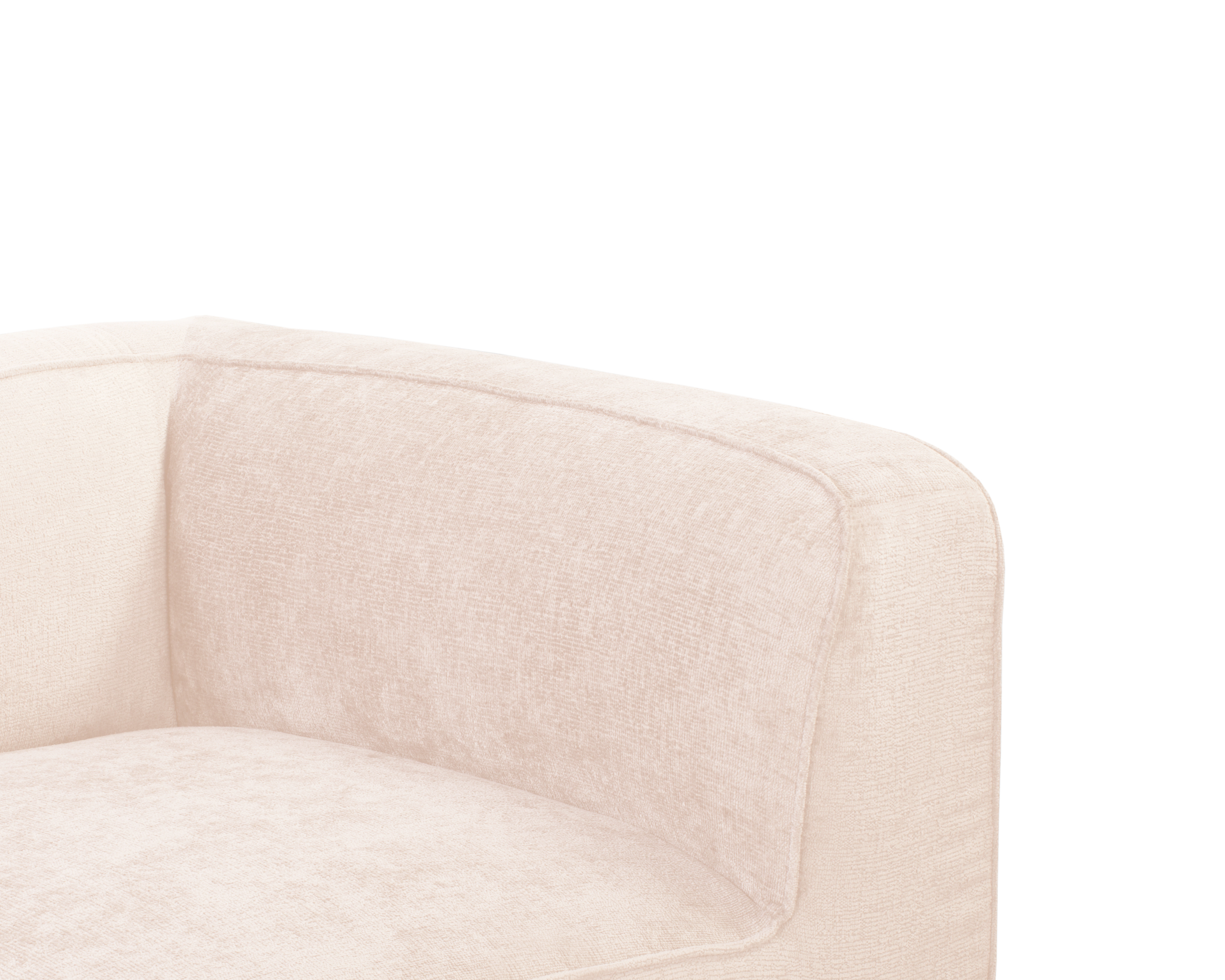 Canapé droit Saint-Maur en tissu chenille beige Paname Avenue, zoom sur l’accoudoir