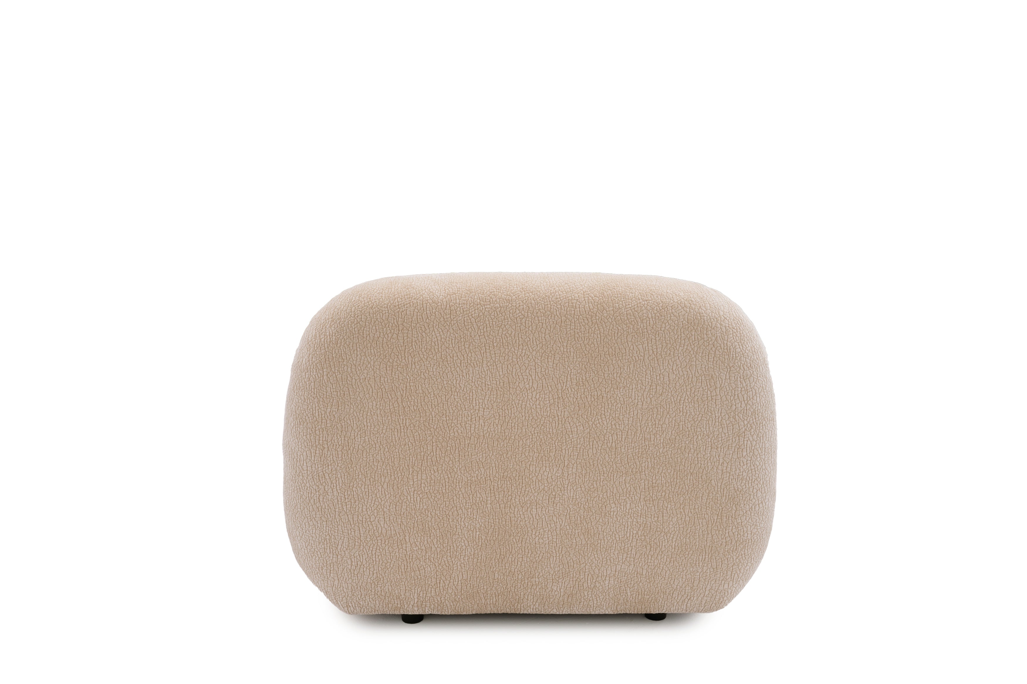 Fauteuil Fontaine en tissu chenille beige Paname Avenue, vue arrière sur fond blanc