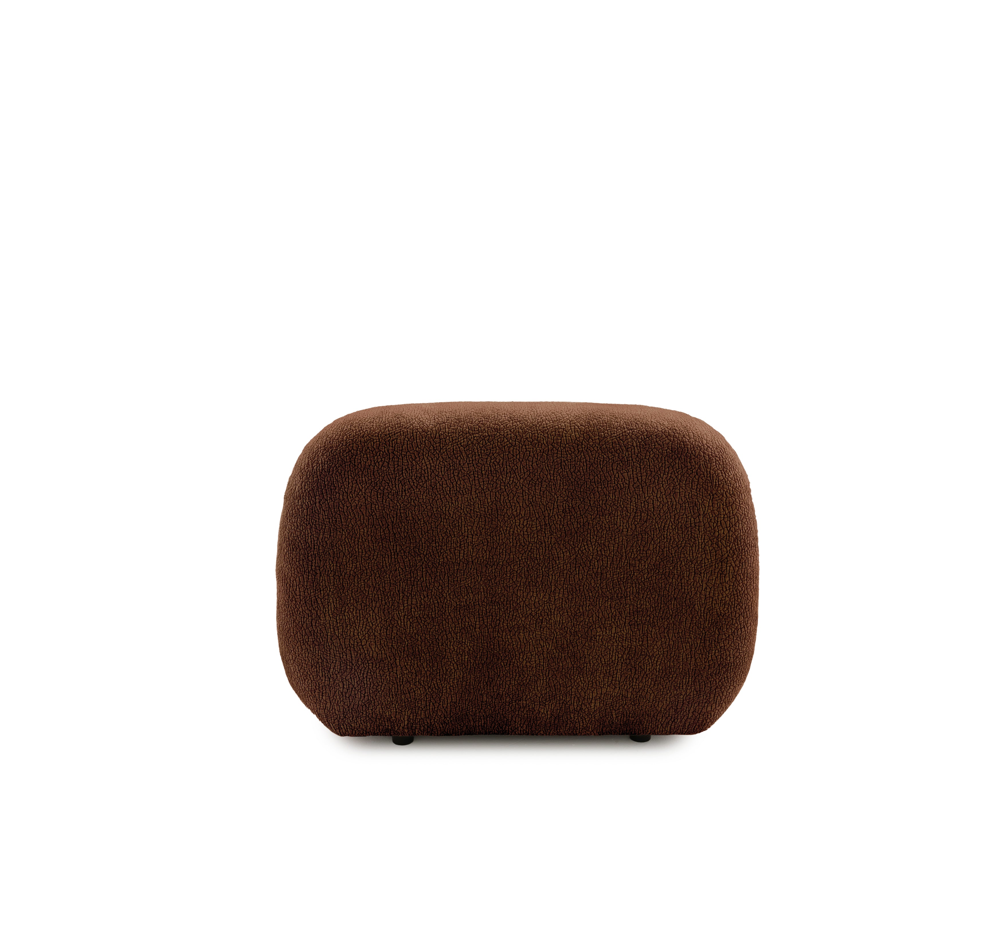 Fauteuil Fontaine en tissu chenille marron Paname Avenue, vue arrière sur fond blanc