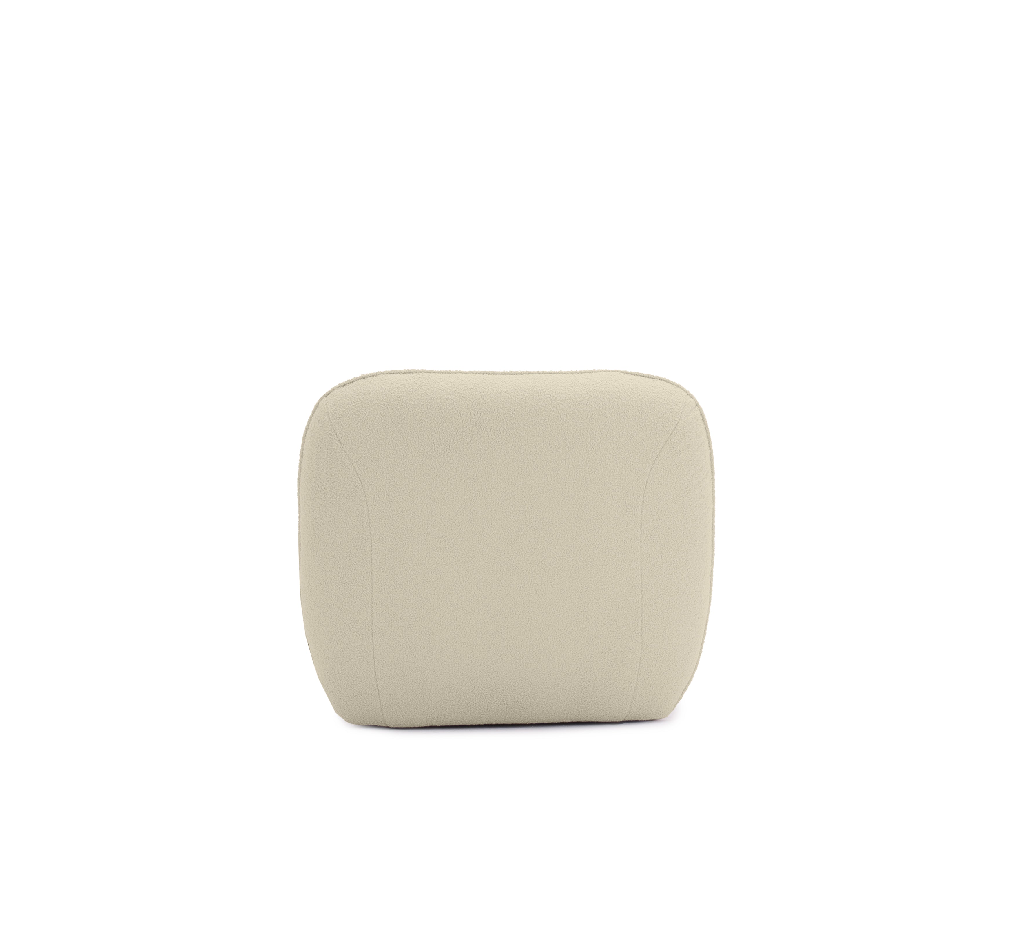 Fauteuil Louvre en tissu bouclette beige Paname Avenue, vue arrière sur fond blanc