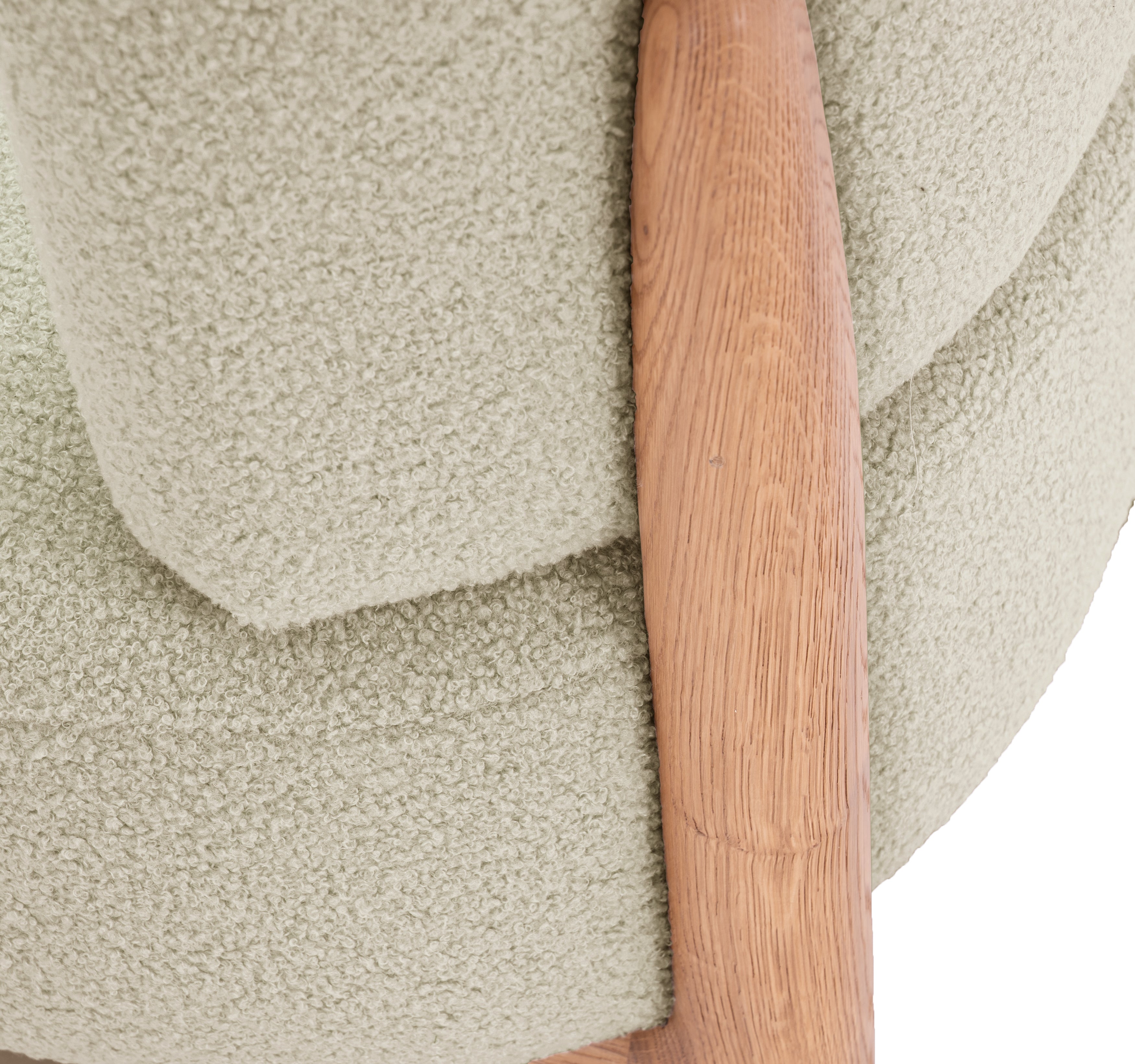 Fauteuil Rivoli en tissu bouclette beige Paname Avenue, zoom sur la structure