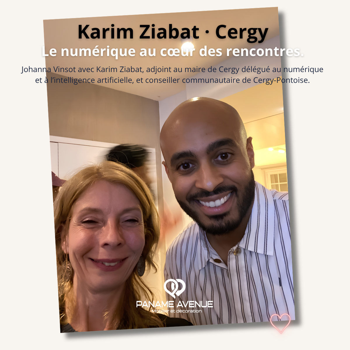 Karim Ziabat, adjoint au maire de entouré des fondateurs de Paname Avenue, 