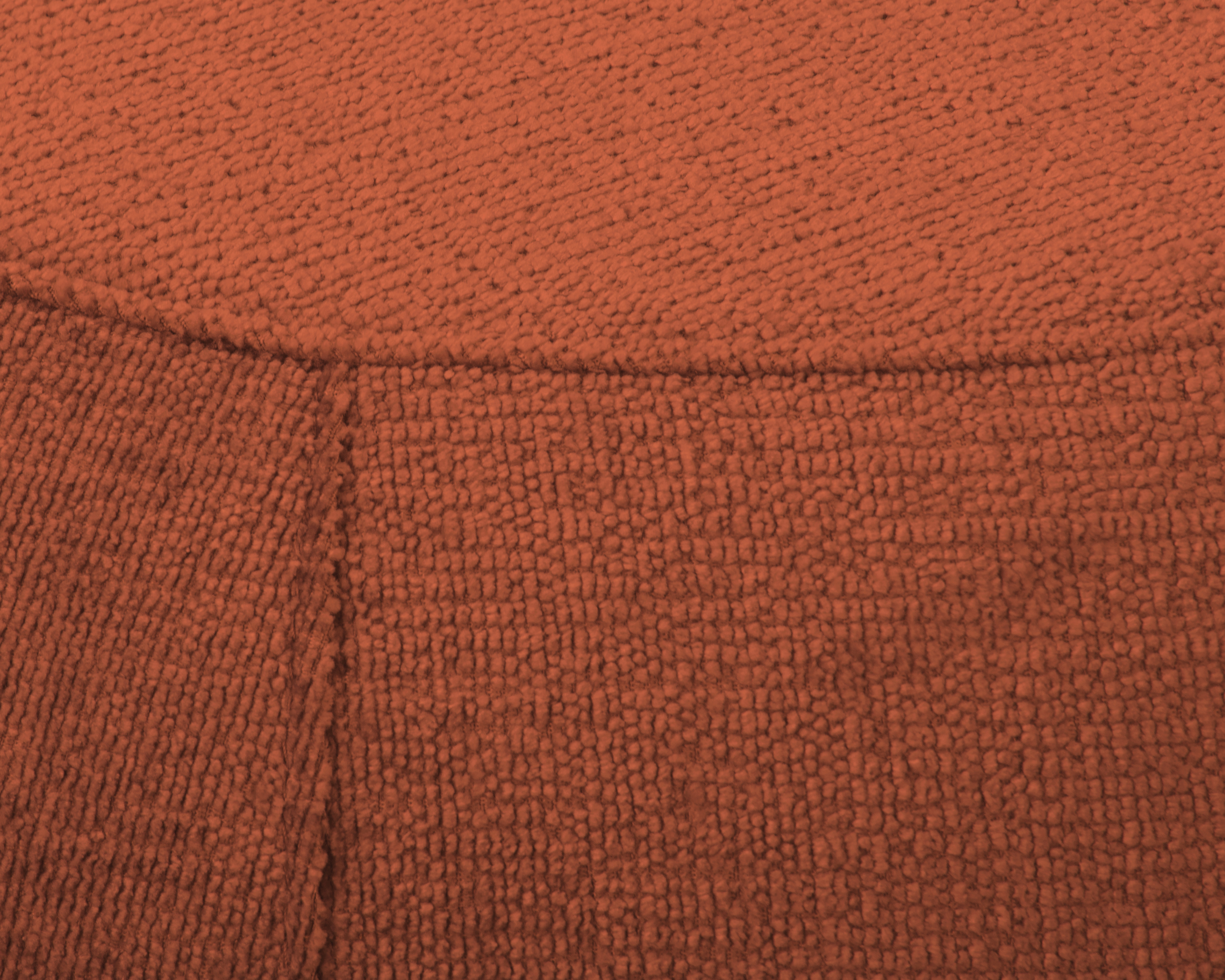 Pouf Verrerie en tissu chenille terracotta Paname Avenue, zoom sur l'assise