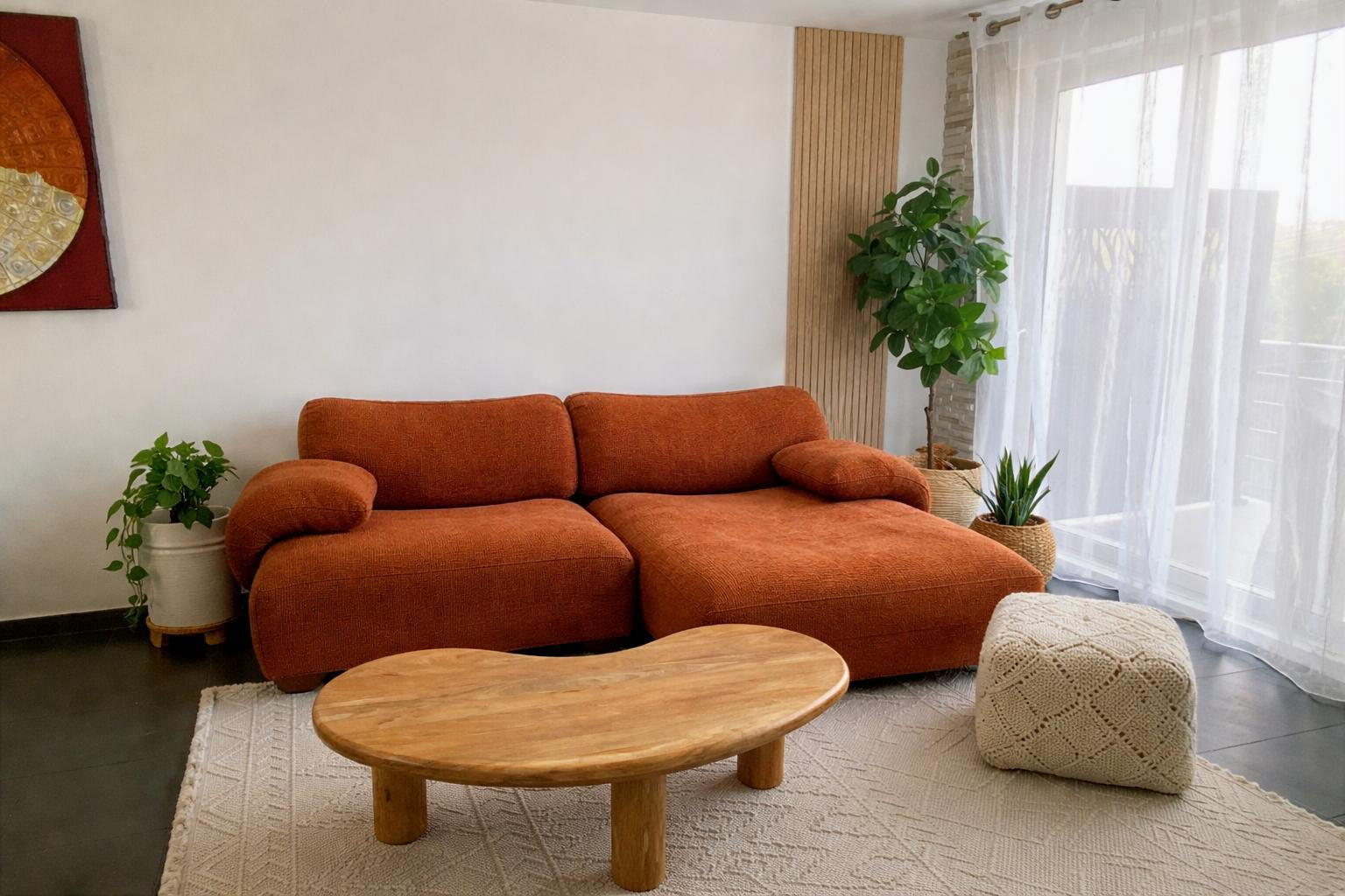 Photo client Paname Avenue du canapé d'angle Pot de Fer en coloris terracotta