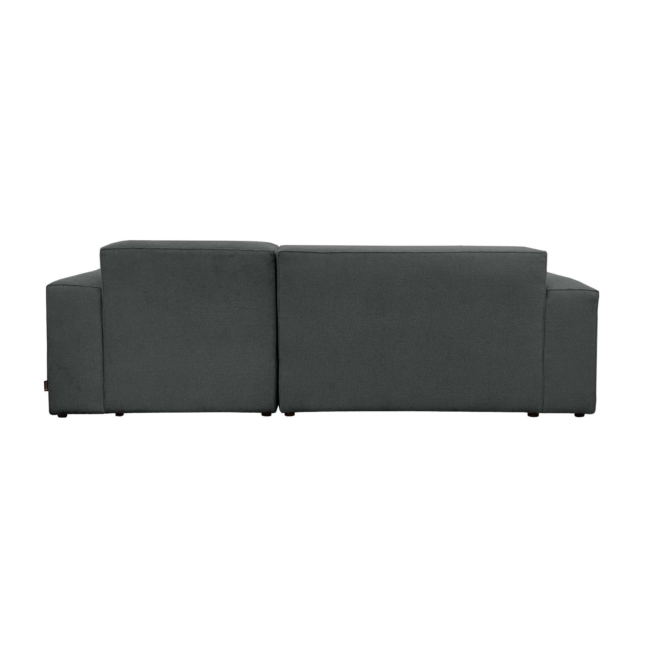 anthracite d’angle droit Roi-de-Sicile en tissu chenille anthracite Paname Avenue, vue arrière sur fond blanc