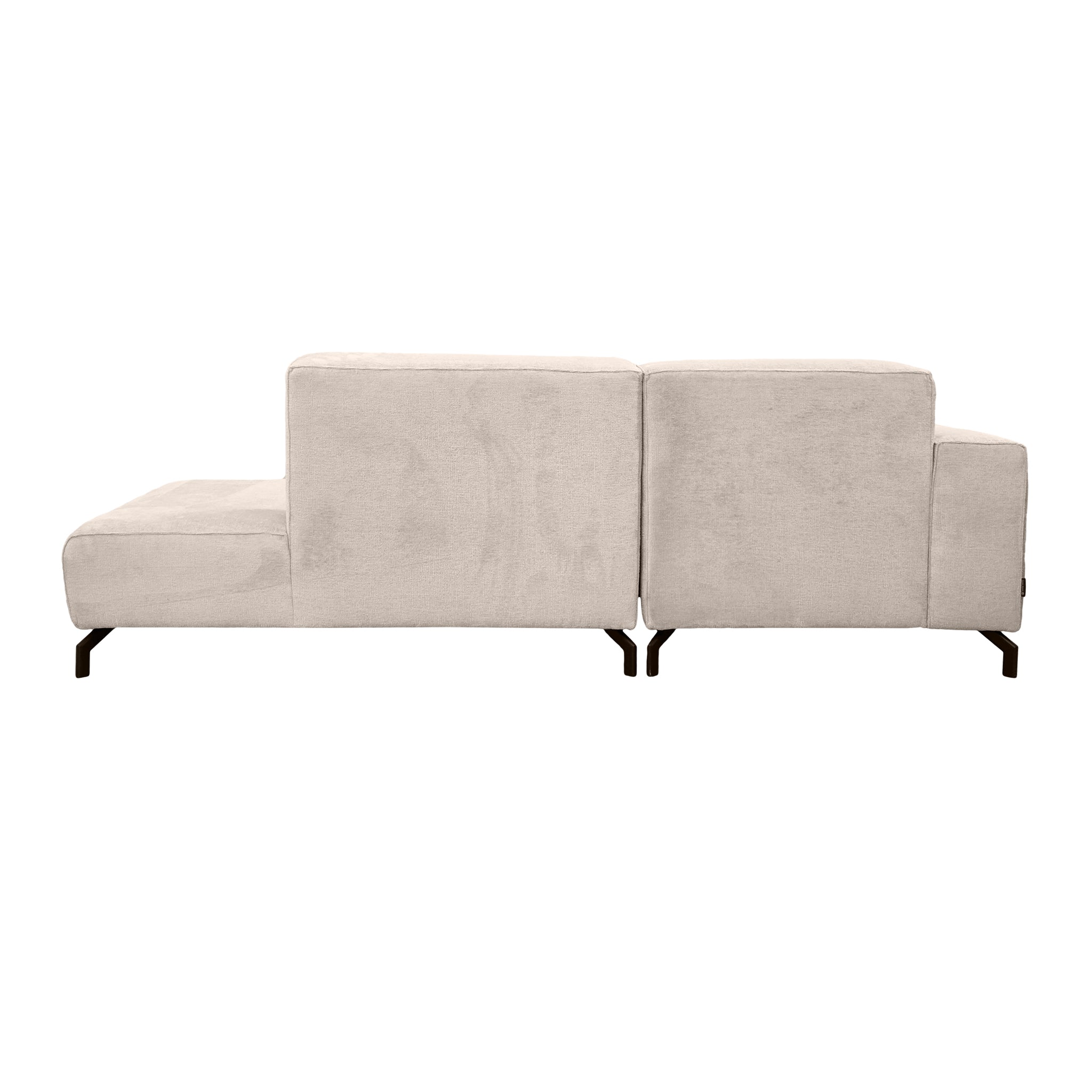 Canapé d’angle gauche Blanche en tissu chenille beige Paname Avenue, vue arrière sur fond blanc