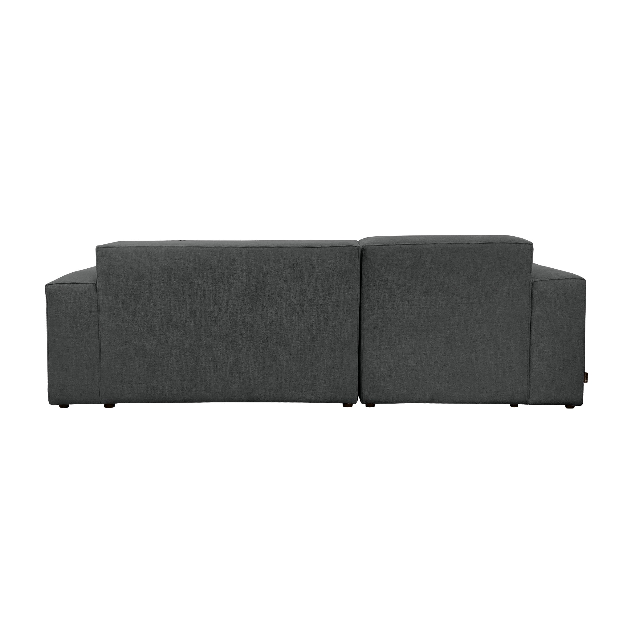 anthracite d’angle gauche Roi-de-Sicile en tissu chenille anthracite Paname Avenue, vue arrière sur fond blanc