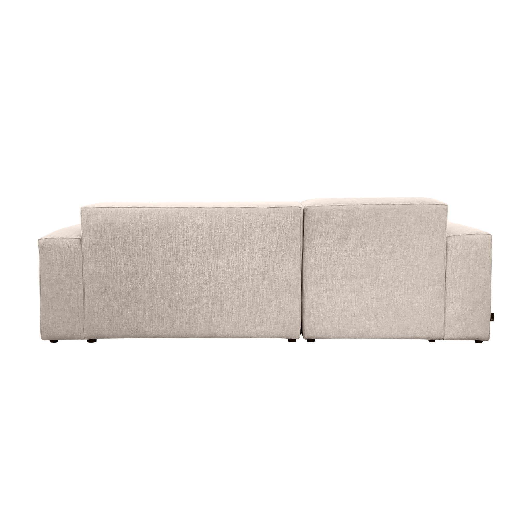 anthracite d’angle gauche Roi-de-Sicile en tissu chenille beige Paname Avenue, vue arrière sur fond blanc