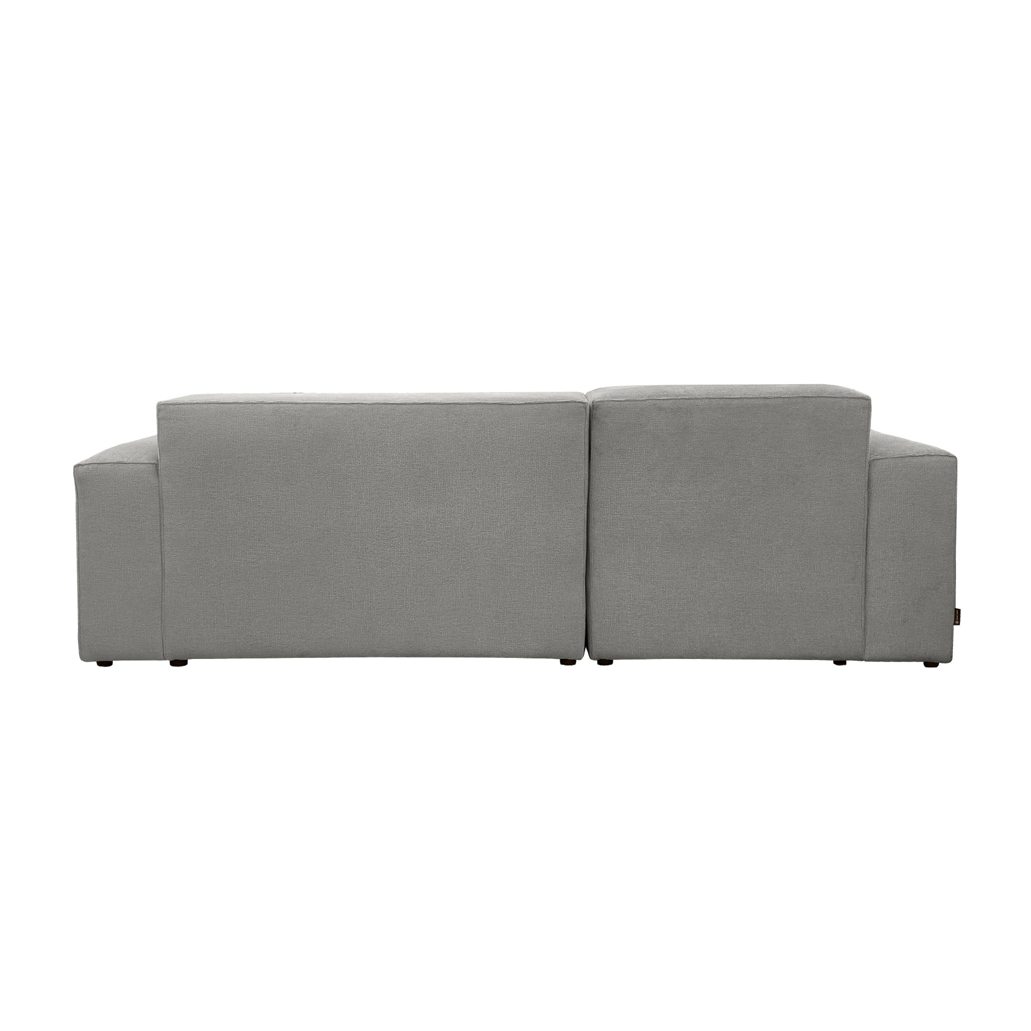 anthracite d’angle gauche Roi-de-Sicile en tissu chenille gris Paname Avenue, vue arrière sur fond blanc