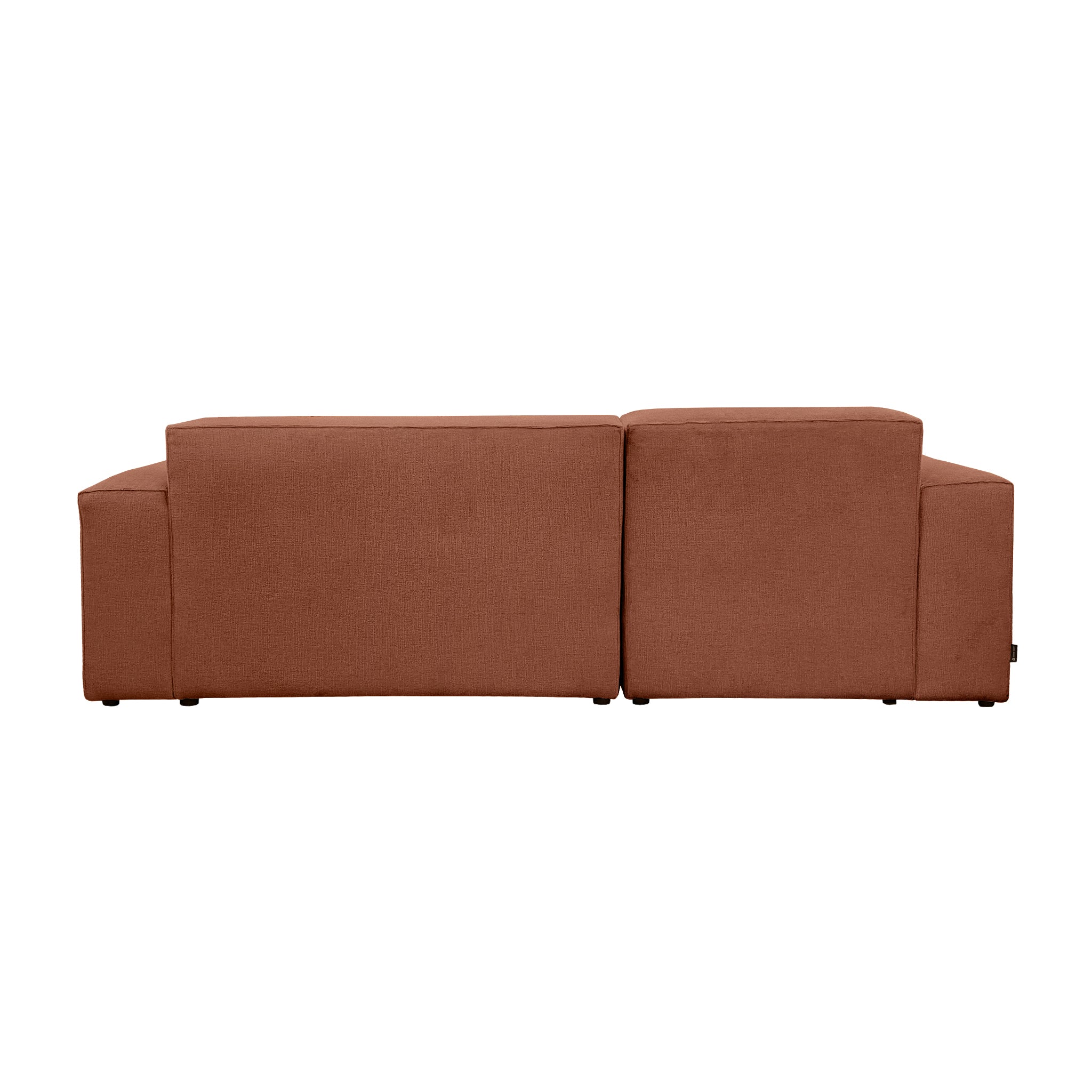 anthracite d’angle gauche Roi-de-Sicile en tissu chenille terracotta Paname Avenue, vue arrière sur fond blanc
