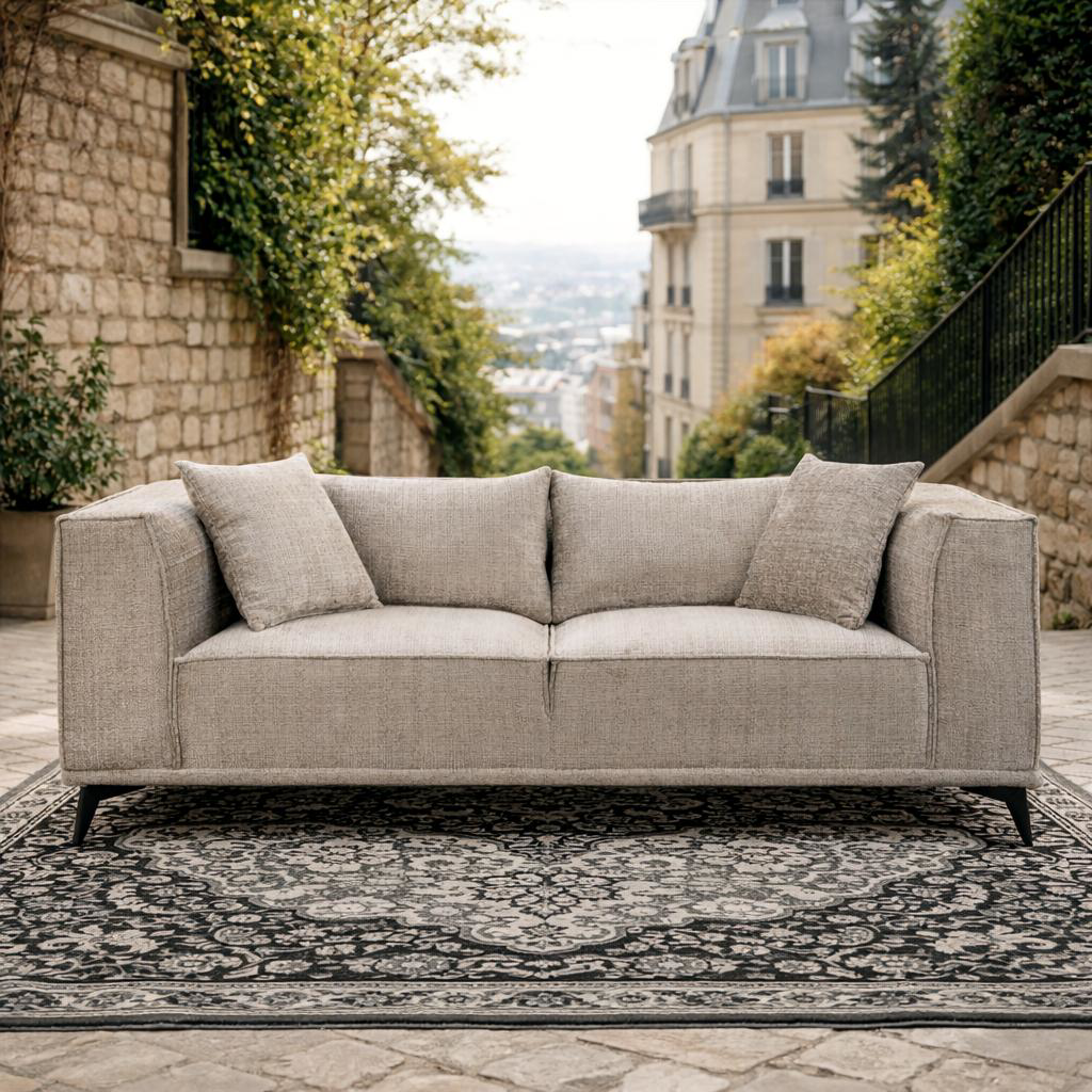 Canapé droit Abbesses de Paname Avenue dans un décor parisien extérieur du quartier Montmartre