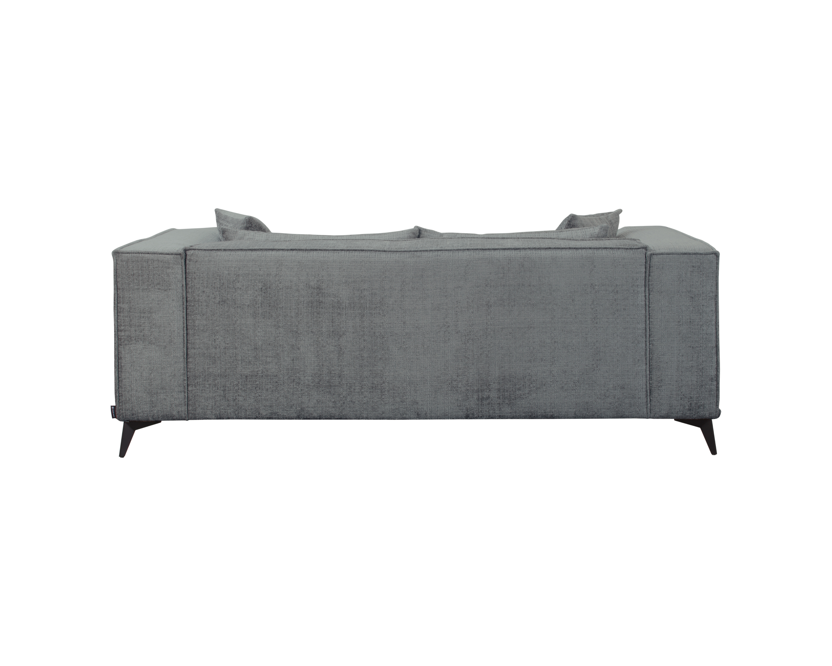 Canapé droit Abbesses en tissu chenille anthracite Paname Avenue, vue arrière sur fond blanc