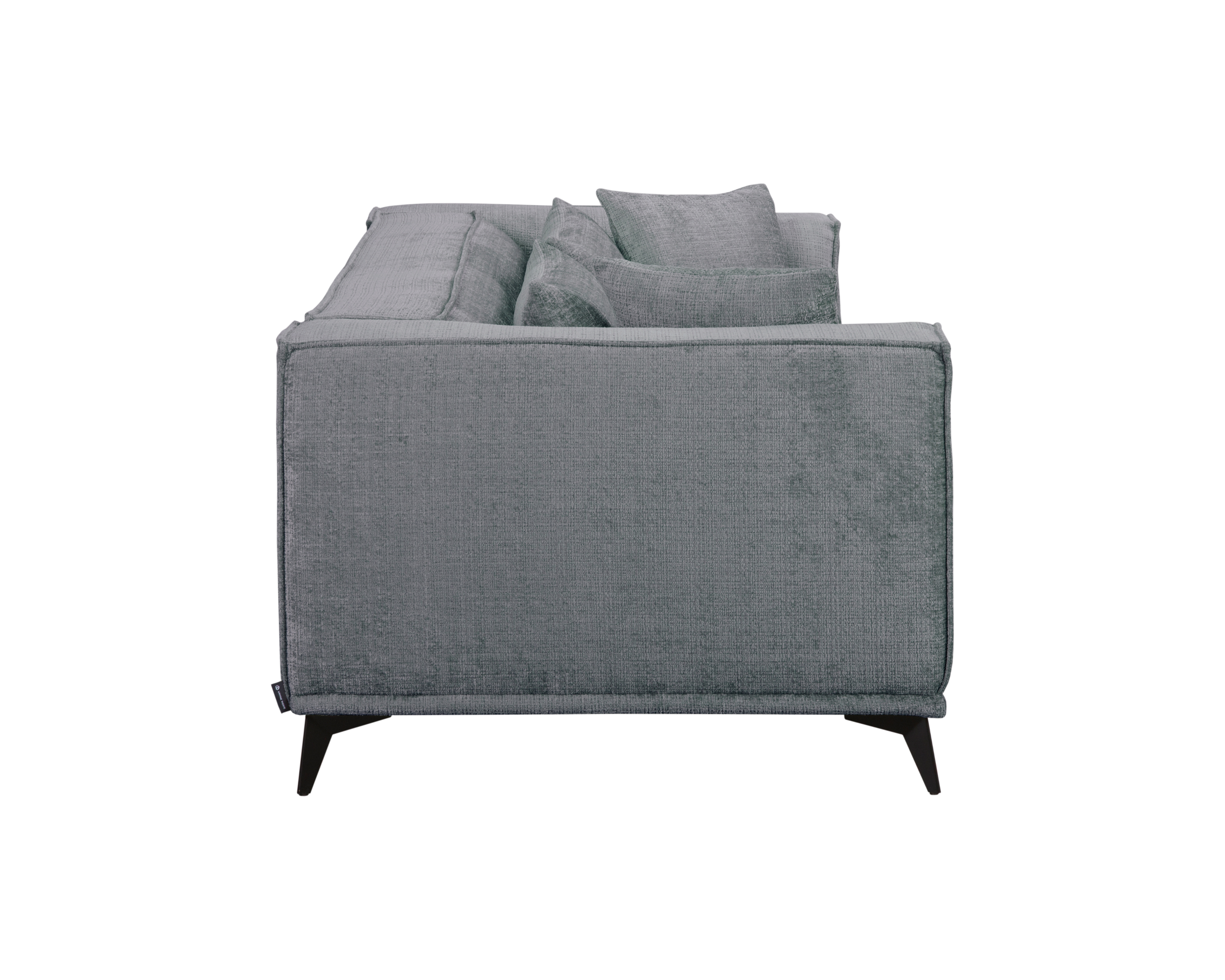 Canapé droit Abbesses en tissu chenille anthracite Paname Avenue, vue de profil sur fond blanc