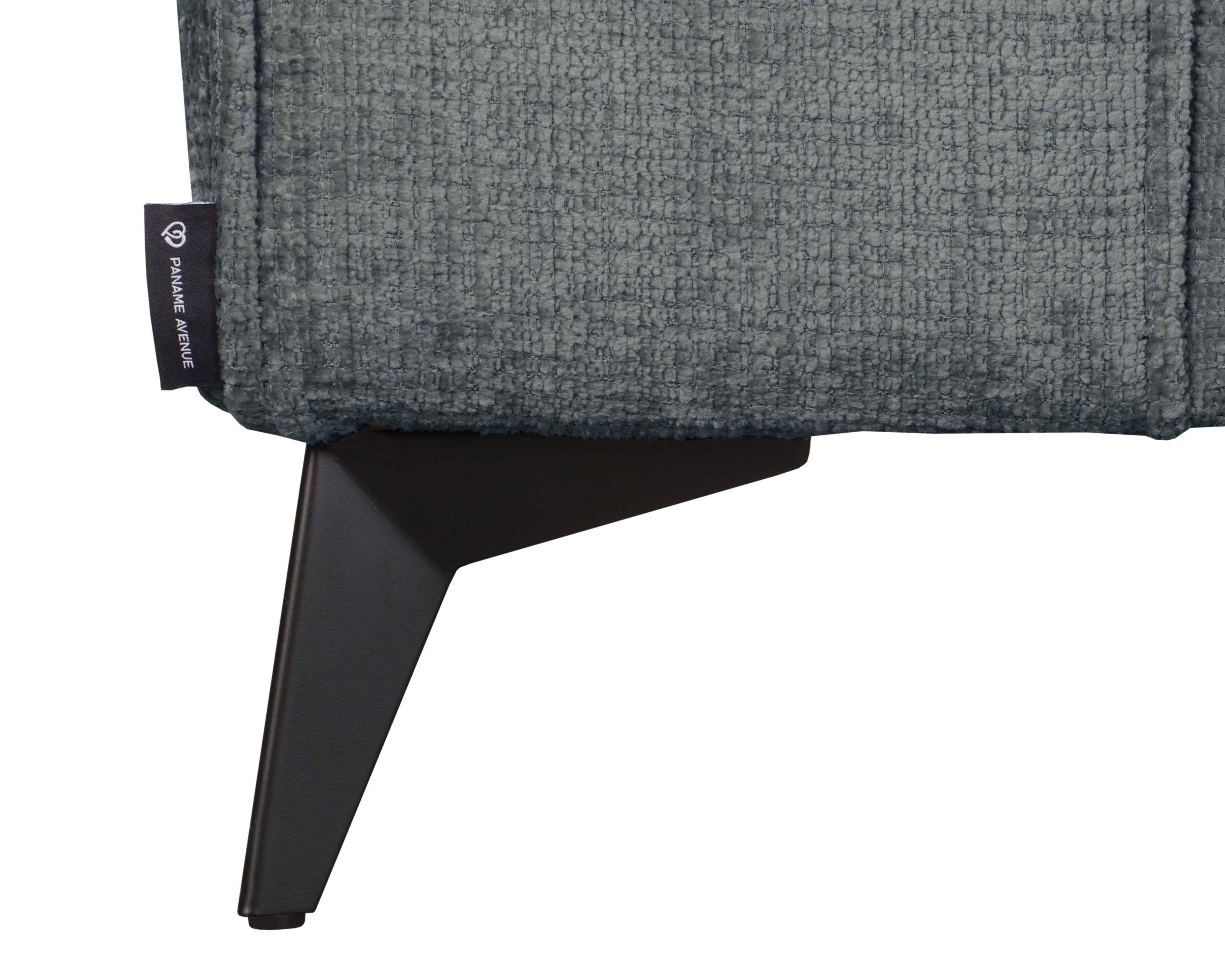 Canapé droit Abbesses en tissu chenille anthracite Paname Avenue, détail du pied
