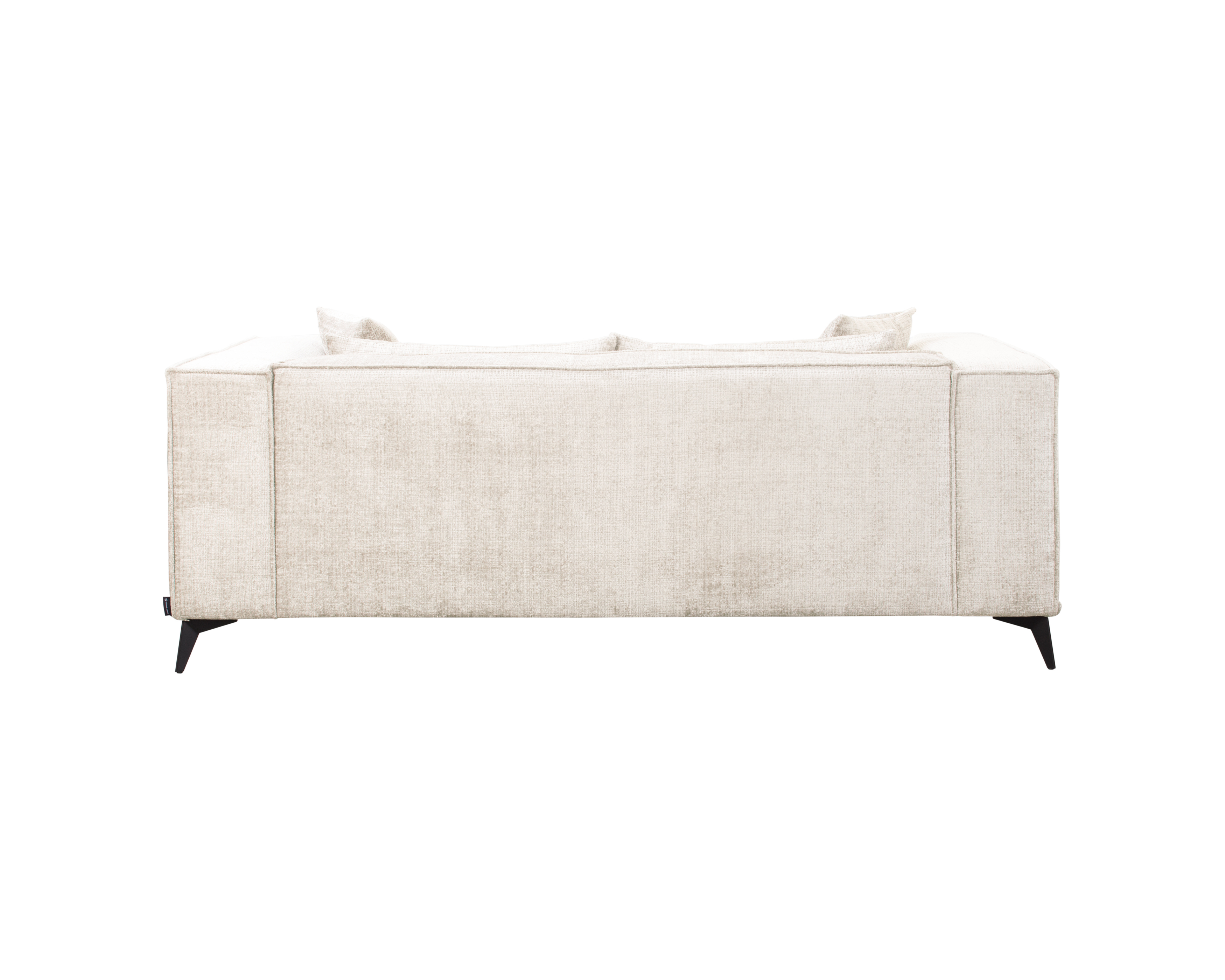 Canapé droit Abbesses en tissu chenille beige Paname Avenue, vue arrière sur fond blanc