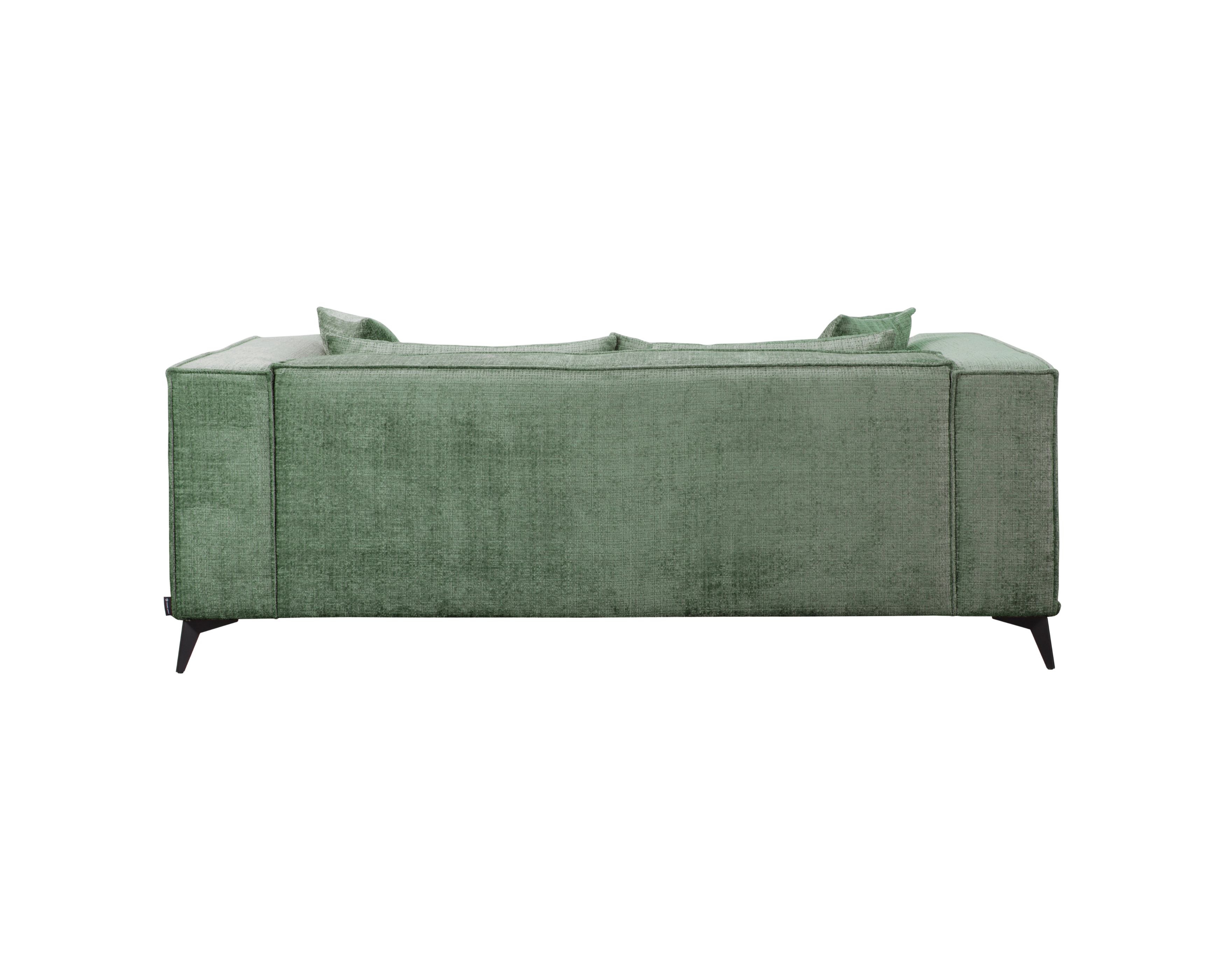 Canapé droit Abbesses en tissu chenille vert olive Paname Avenue, vue arrière sur fond blanc