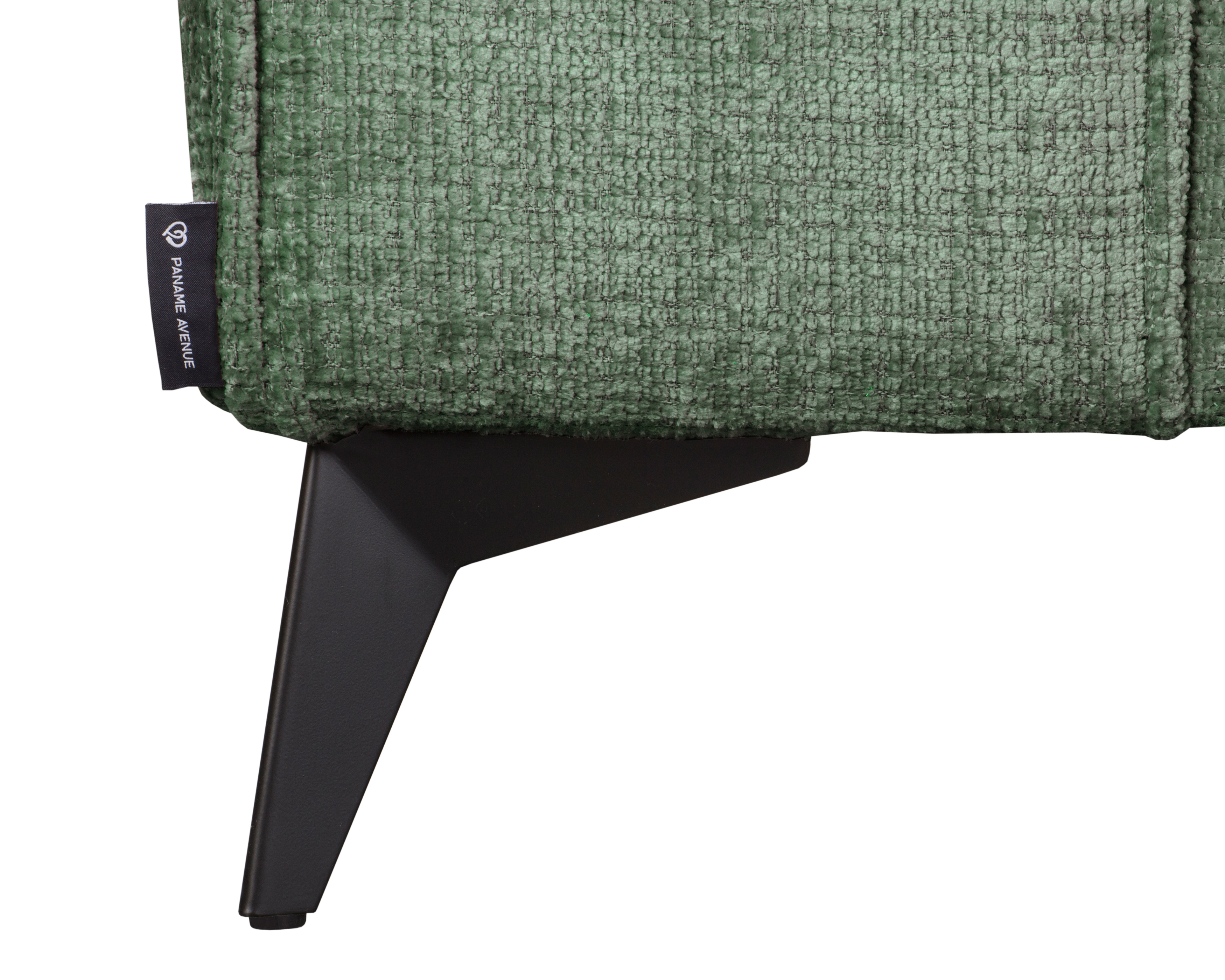 Canapé droit Abbesses en tissu chenille vert olive Paname Avenue, détail du pied 