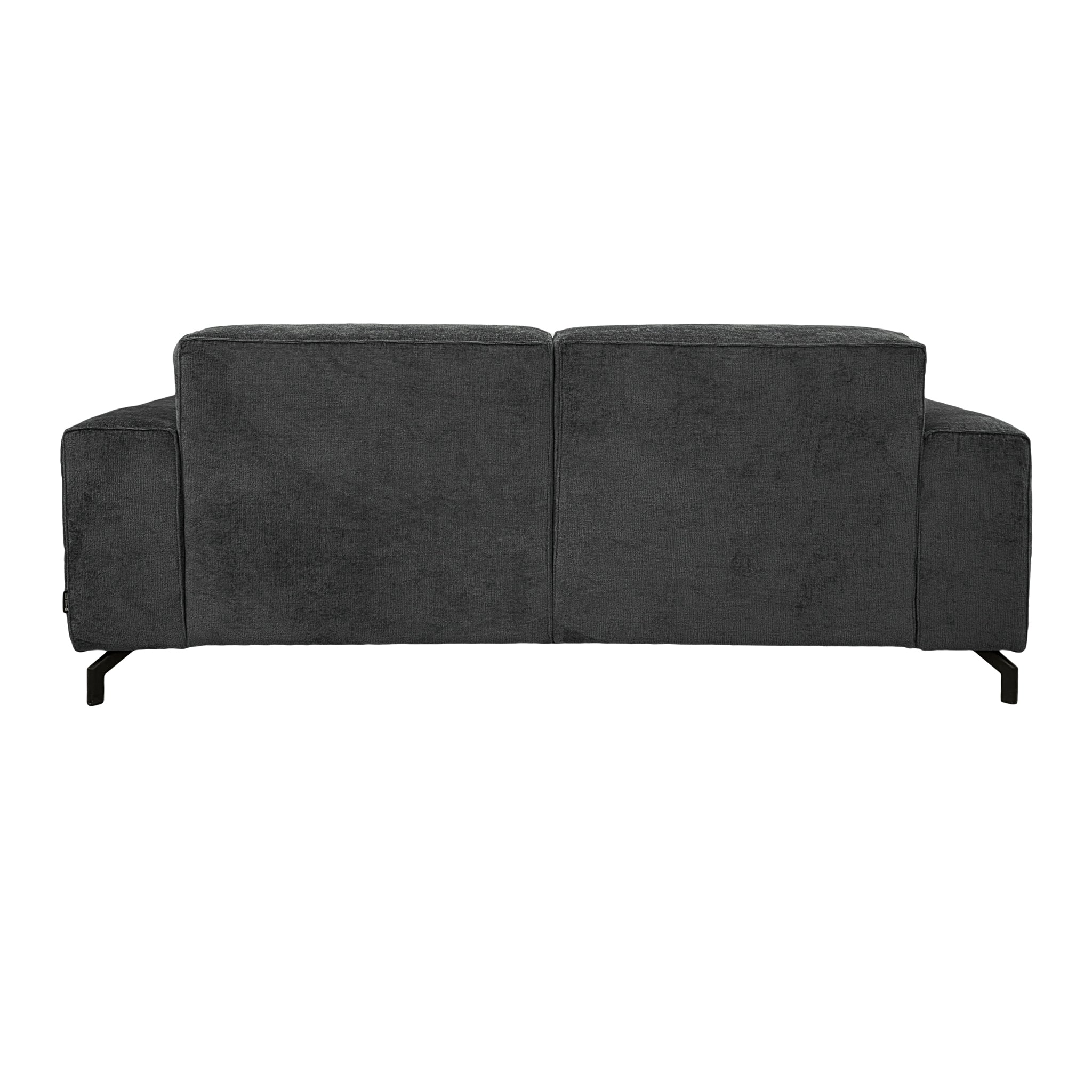 Canapé droit Cléry en tissu chenille anthracite Paname Avenue, vue arrière sur fond blanc