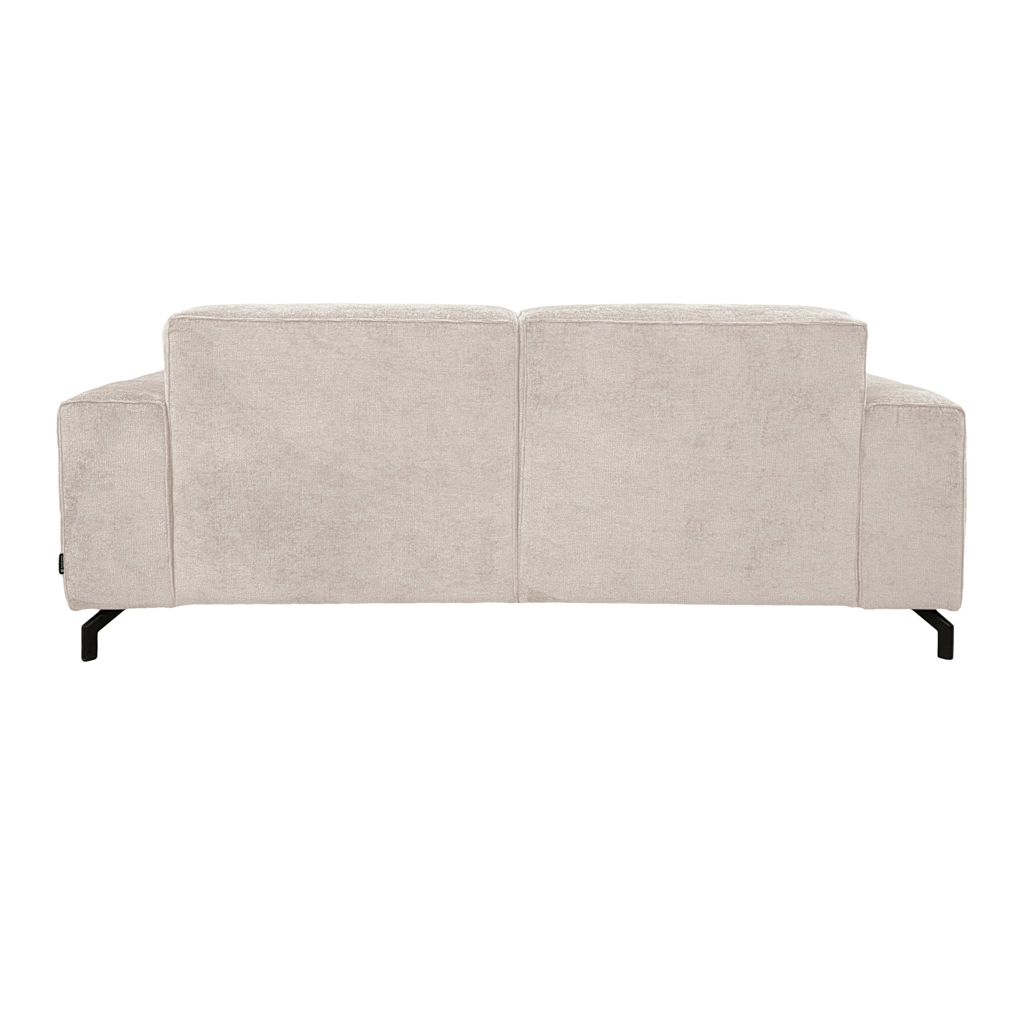 Canapé droit Cléry en tissu chenille beige Paname Avenue, vue arrière sur fond blanc