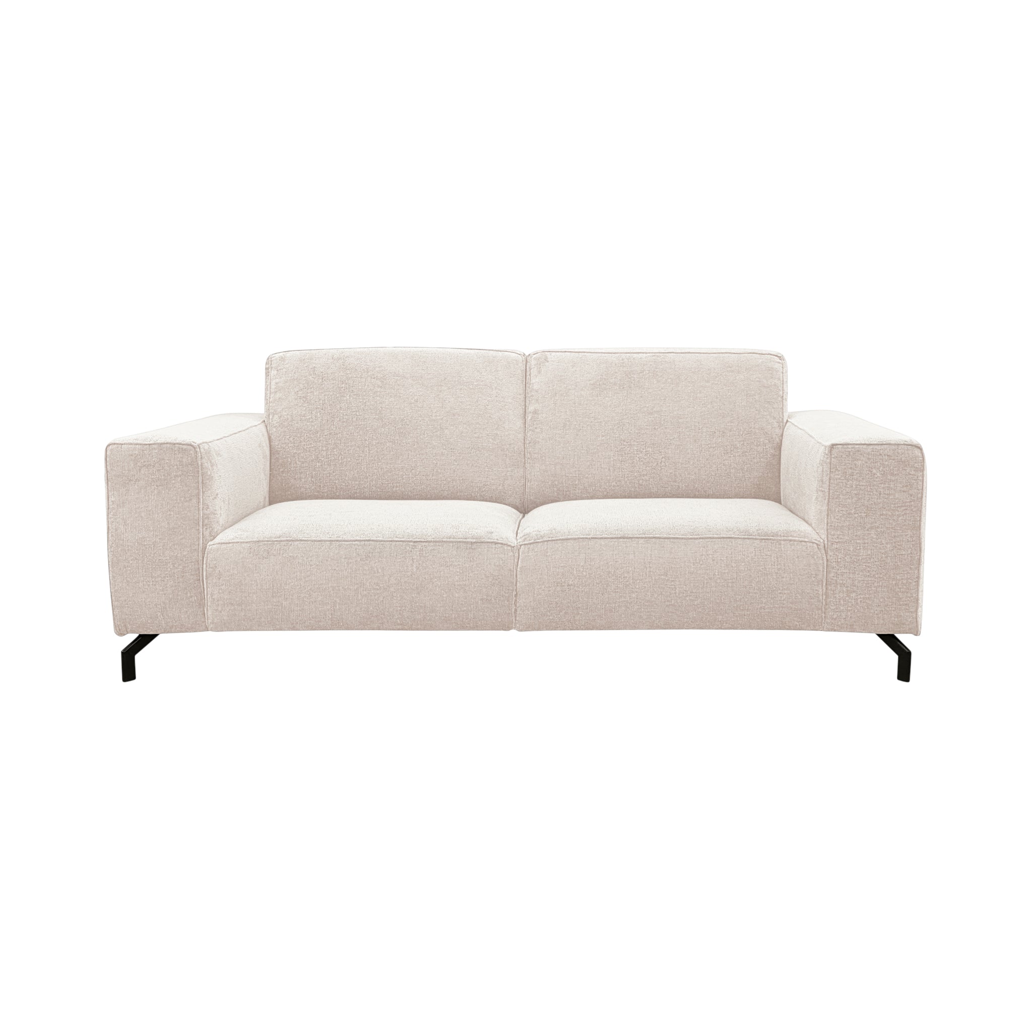 Canapé droit Cléry en tissu chenille beige Paname Avenue, vue de face sur fond blanc